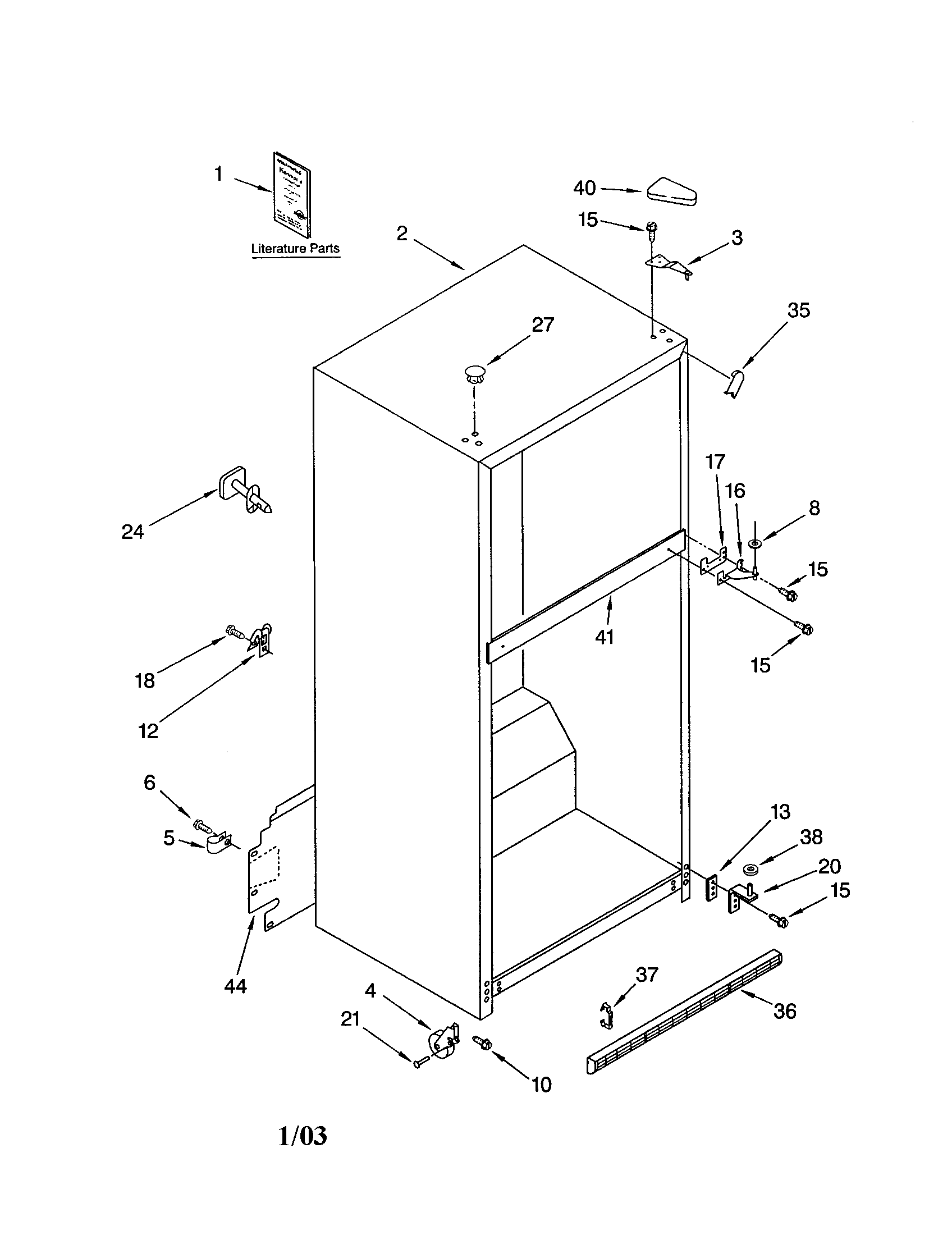 Kenmore 10661184101 cabinet diagram