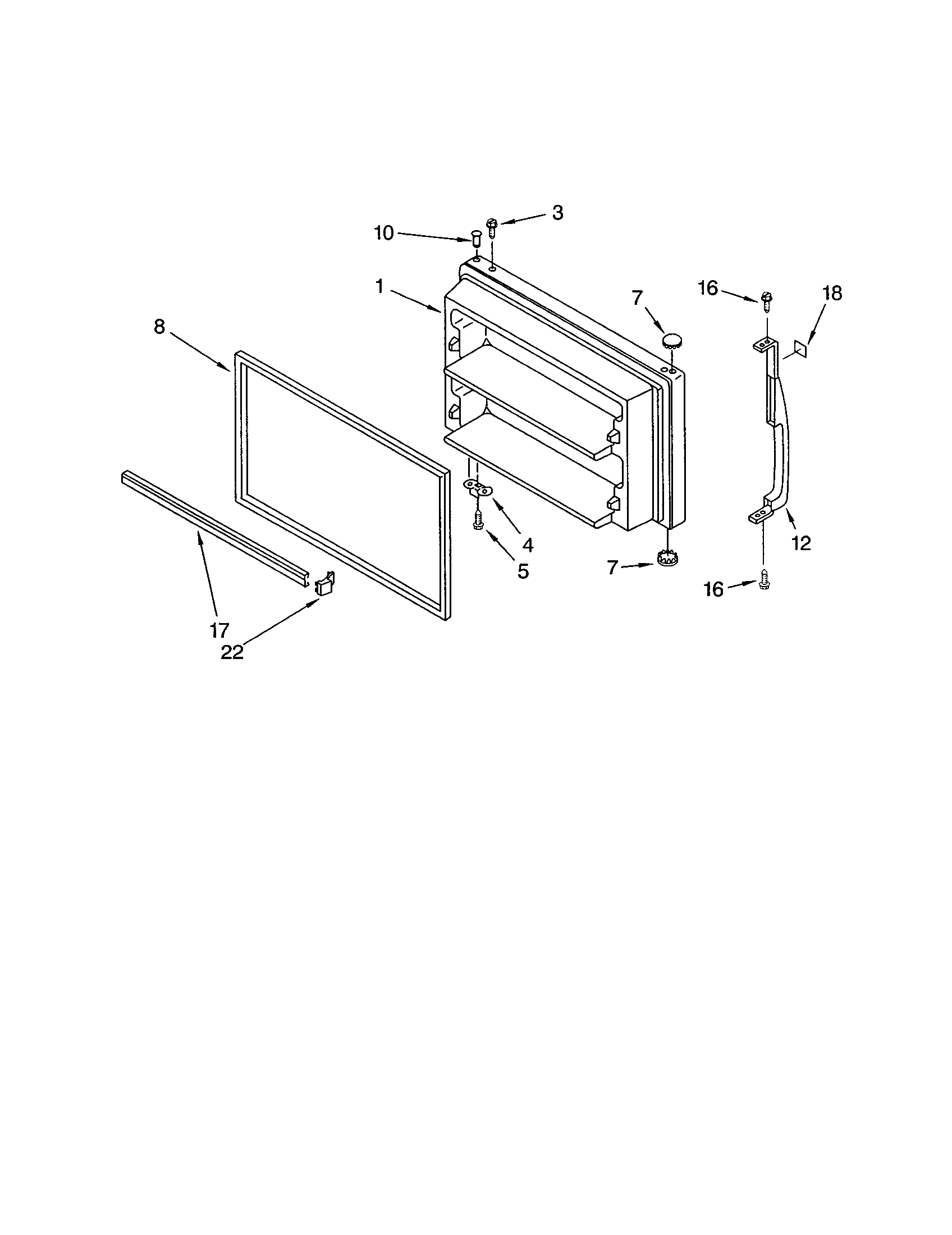 Kenmore 10661184101 freezer door diagram