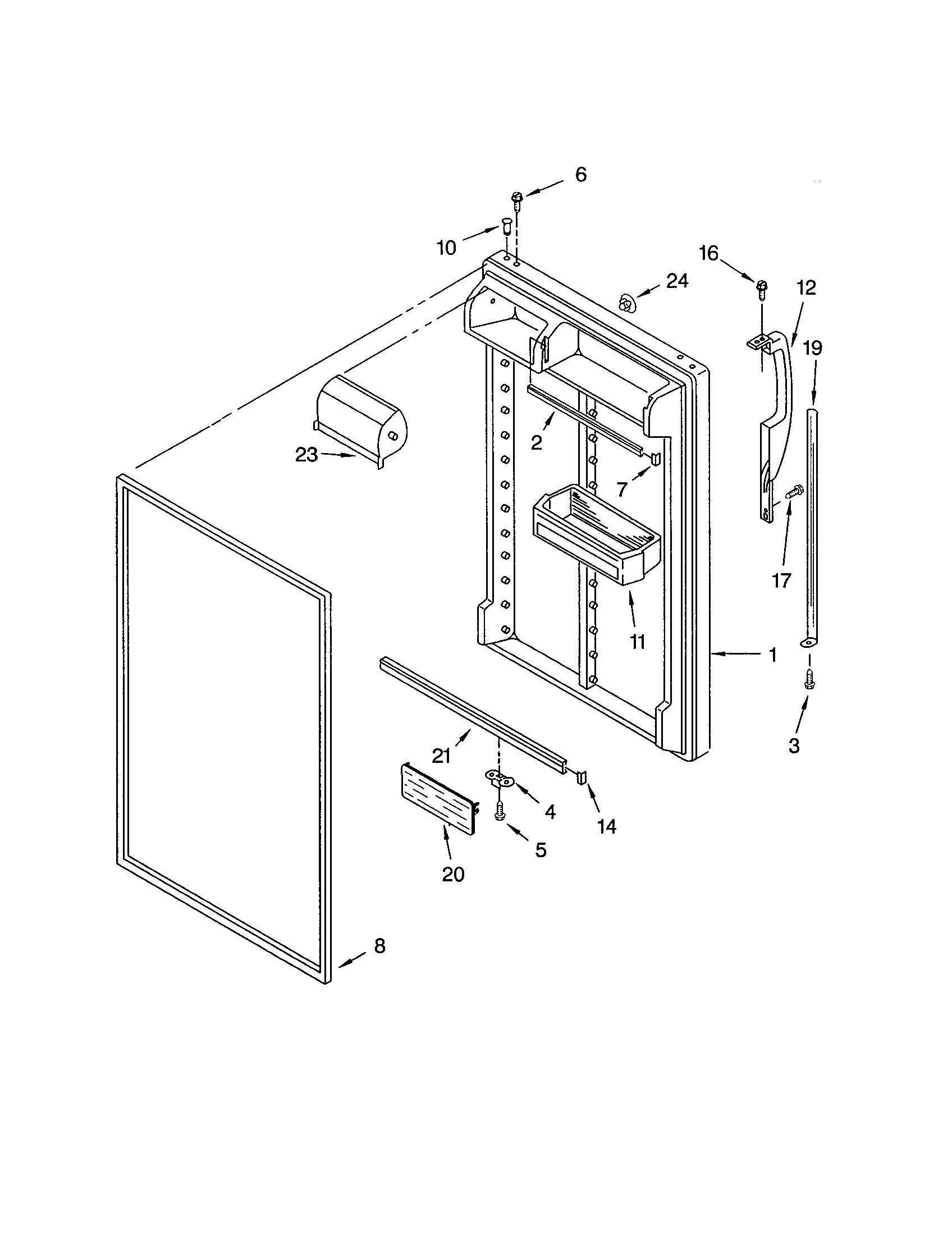 Kenmore 10661184101 refrigerator door diagram