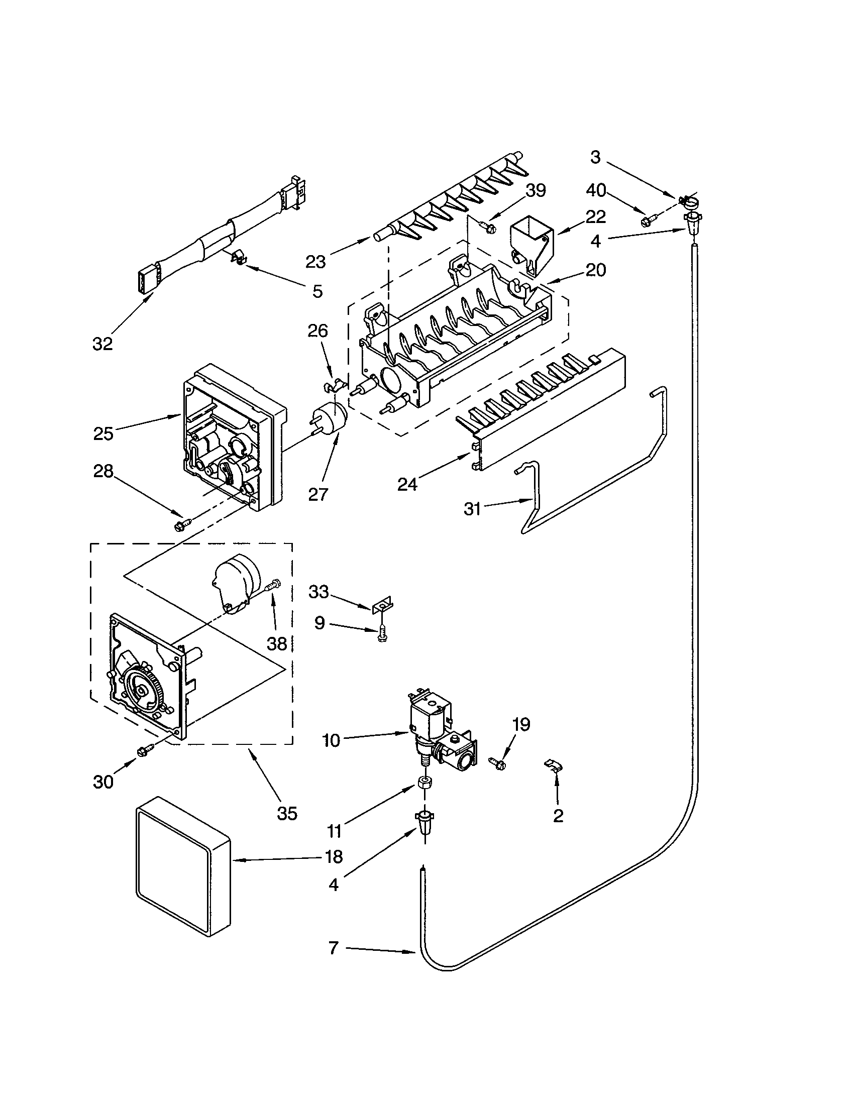 Kenmore 10661184101 icemaker diagram