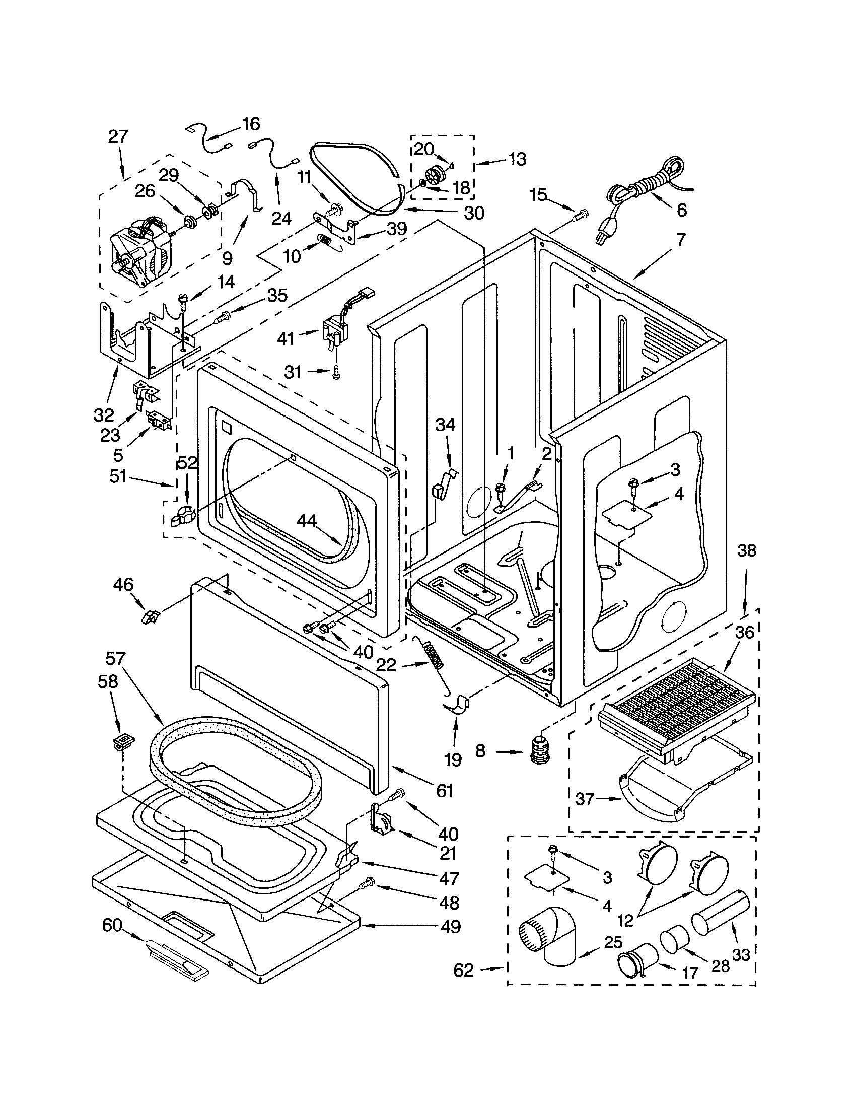 Kenmore 11072974103 cabinet diagram