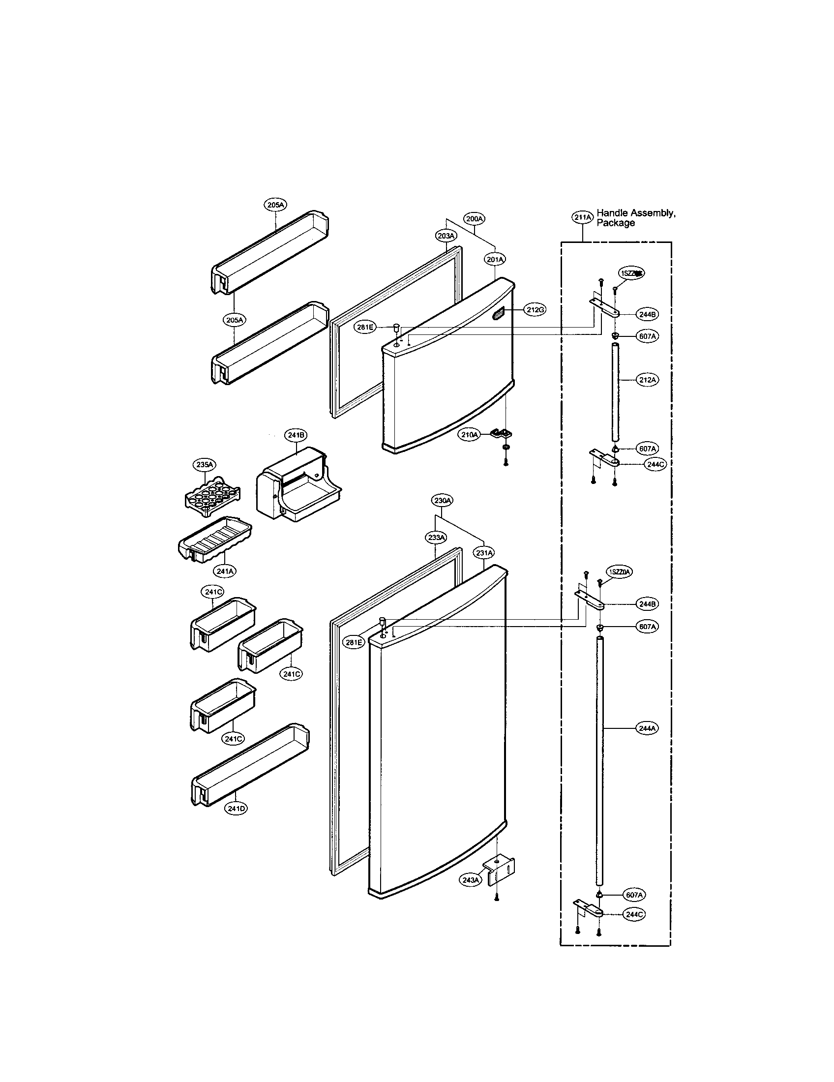 LG LRTPC1831NI door and shelving diagram