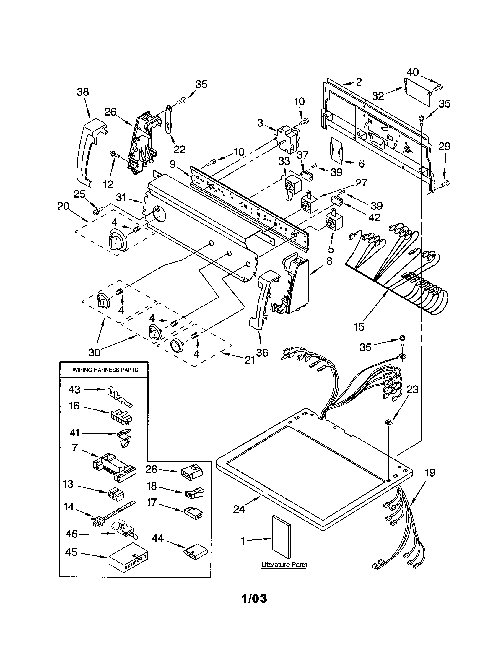 Kenmore 11073932103 top and console diagram
