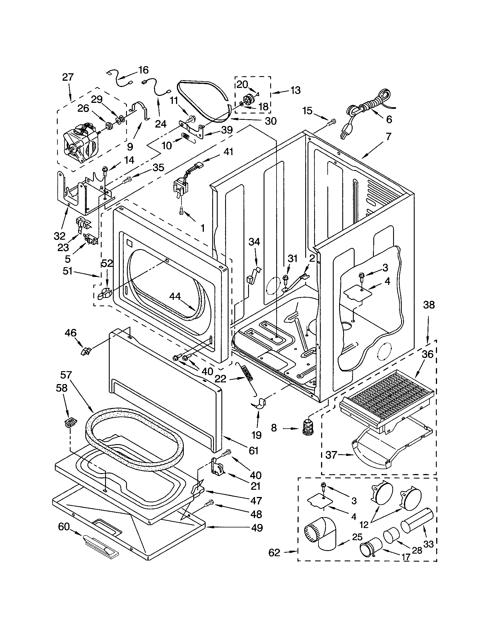 Kenmore 11073932103 cabinet diagram