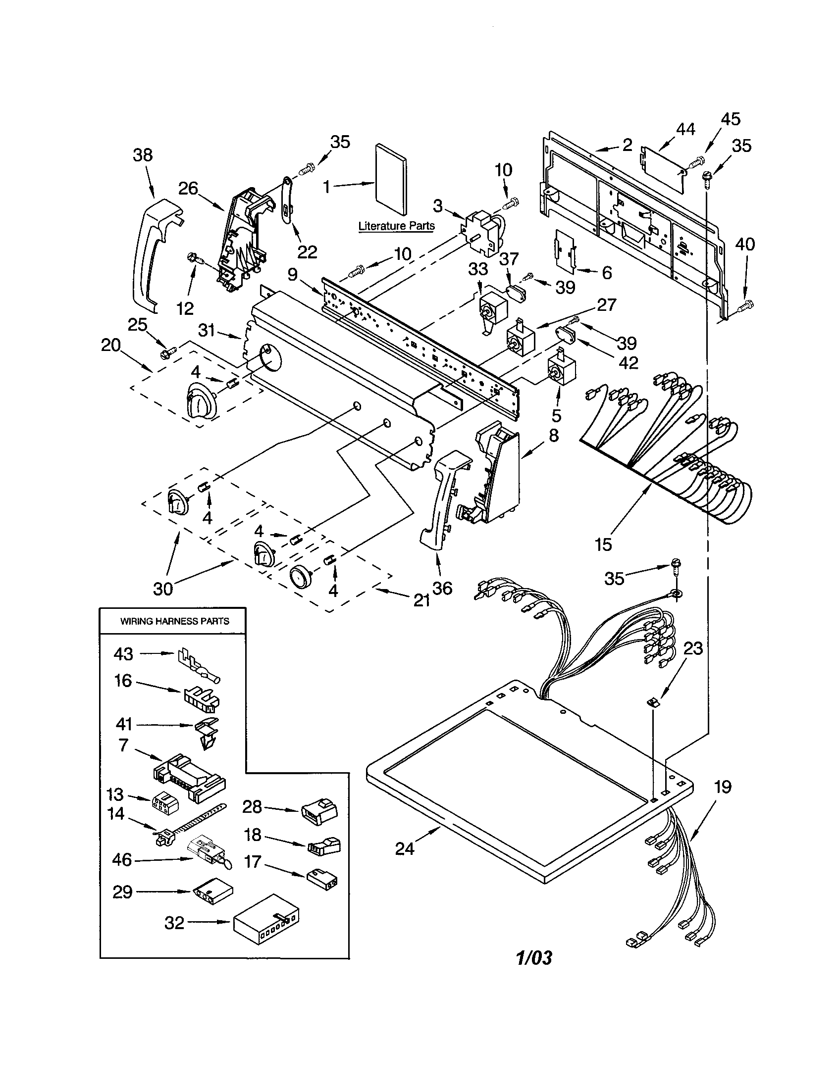 Kenmore 11073954102 top and console diagram