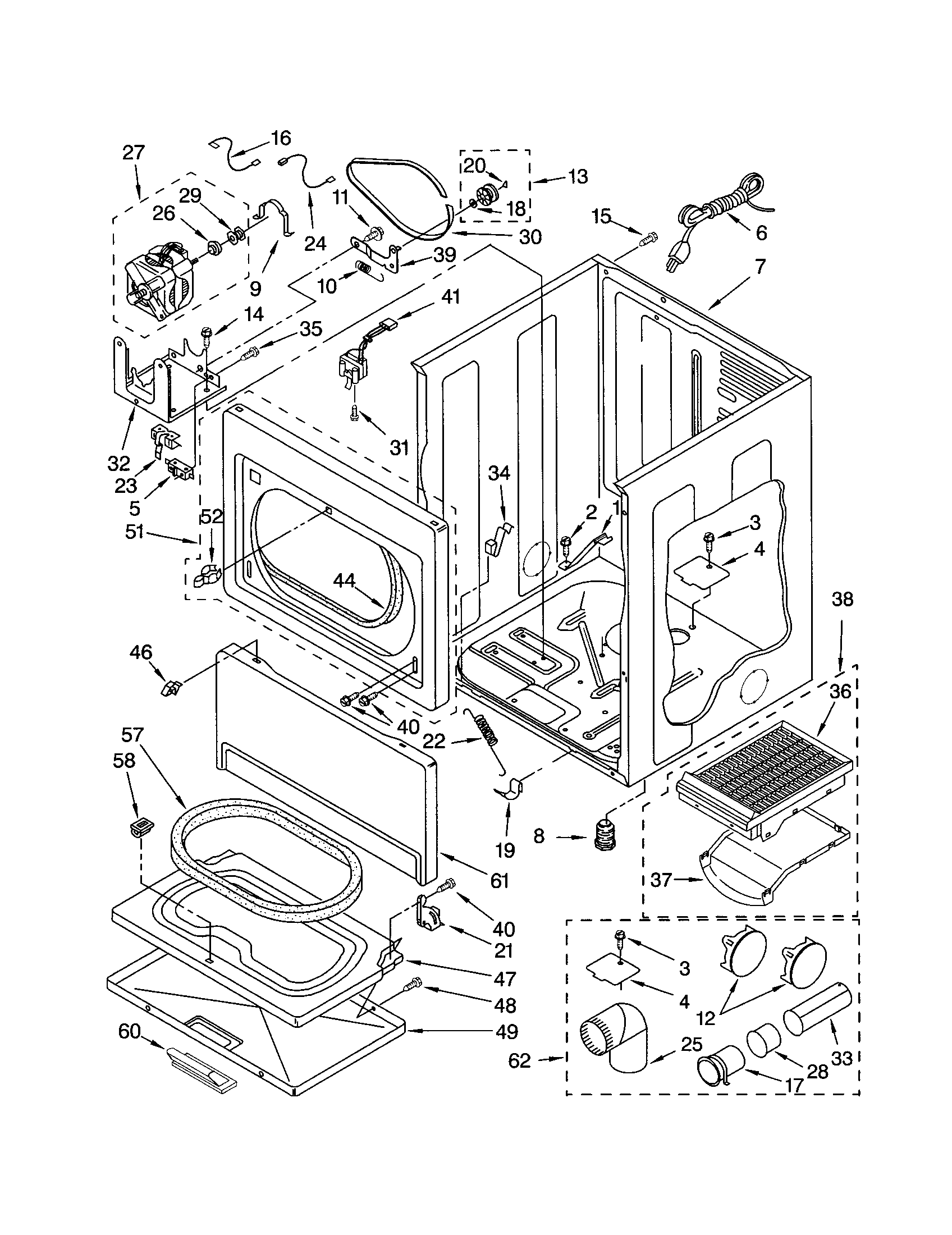 Kenmore 11073954102 cabinet diagram