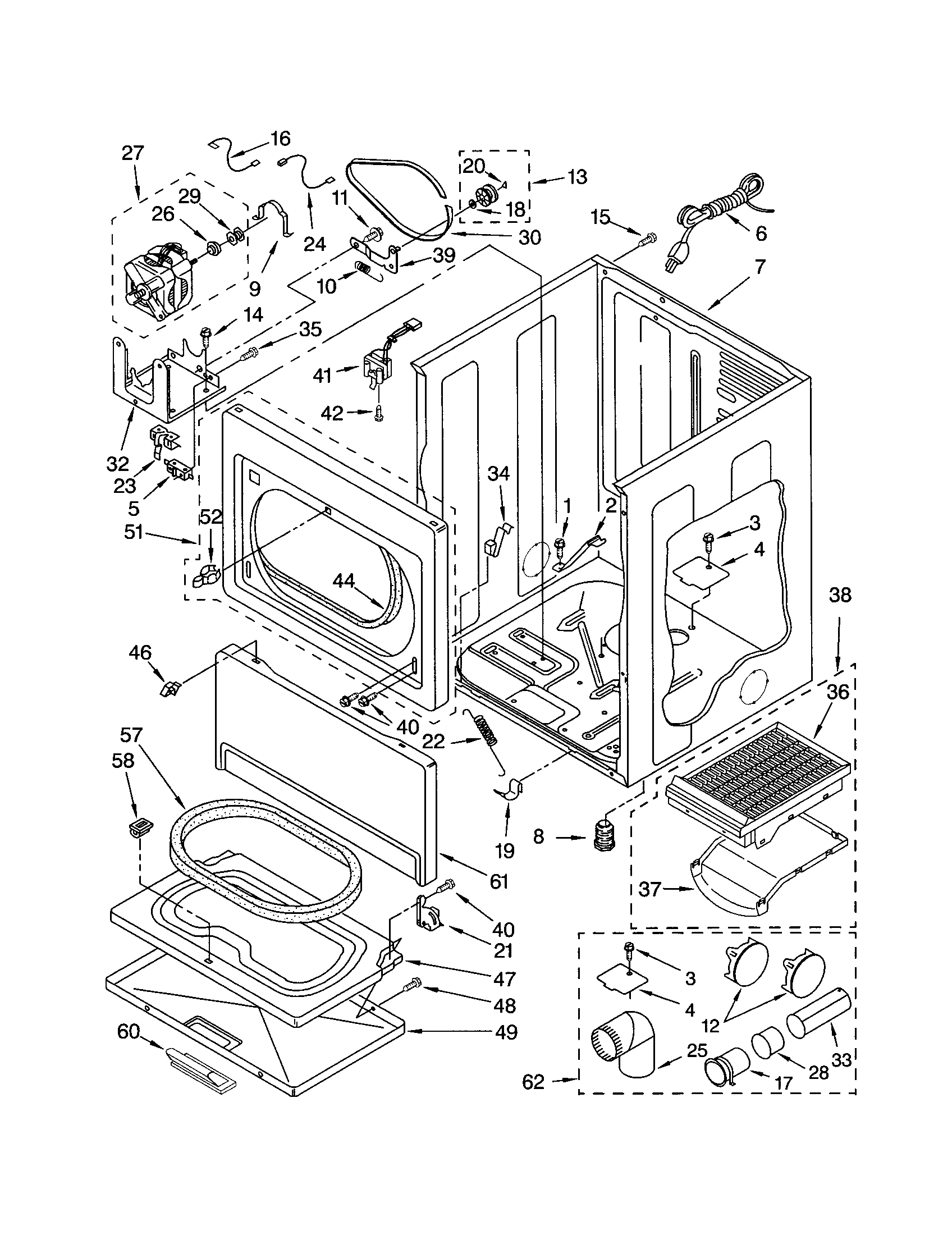 Kenmore 11072996102 cabinet diagram
