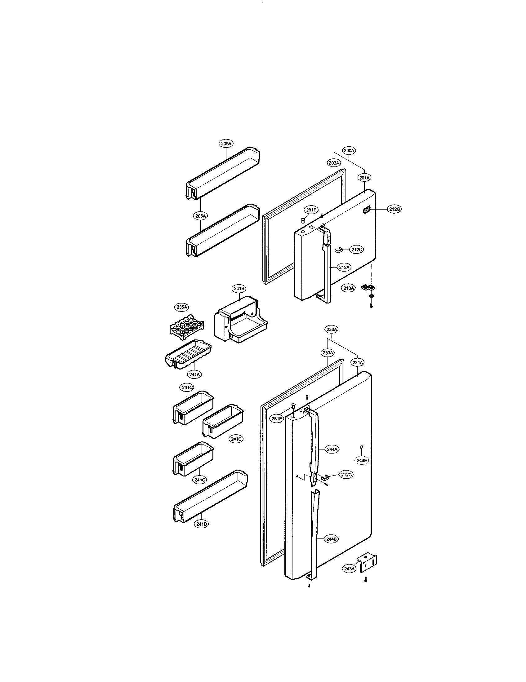 LG LRTPC1831BK door and shelving diagram