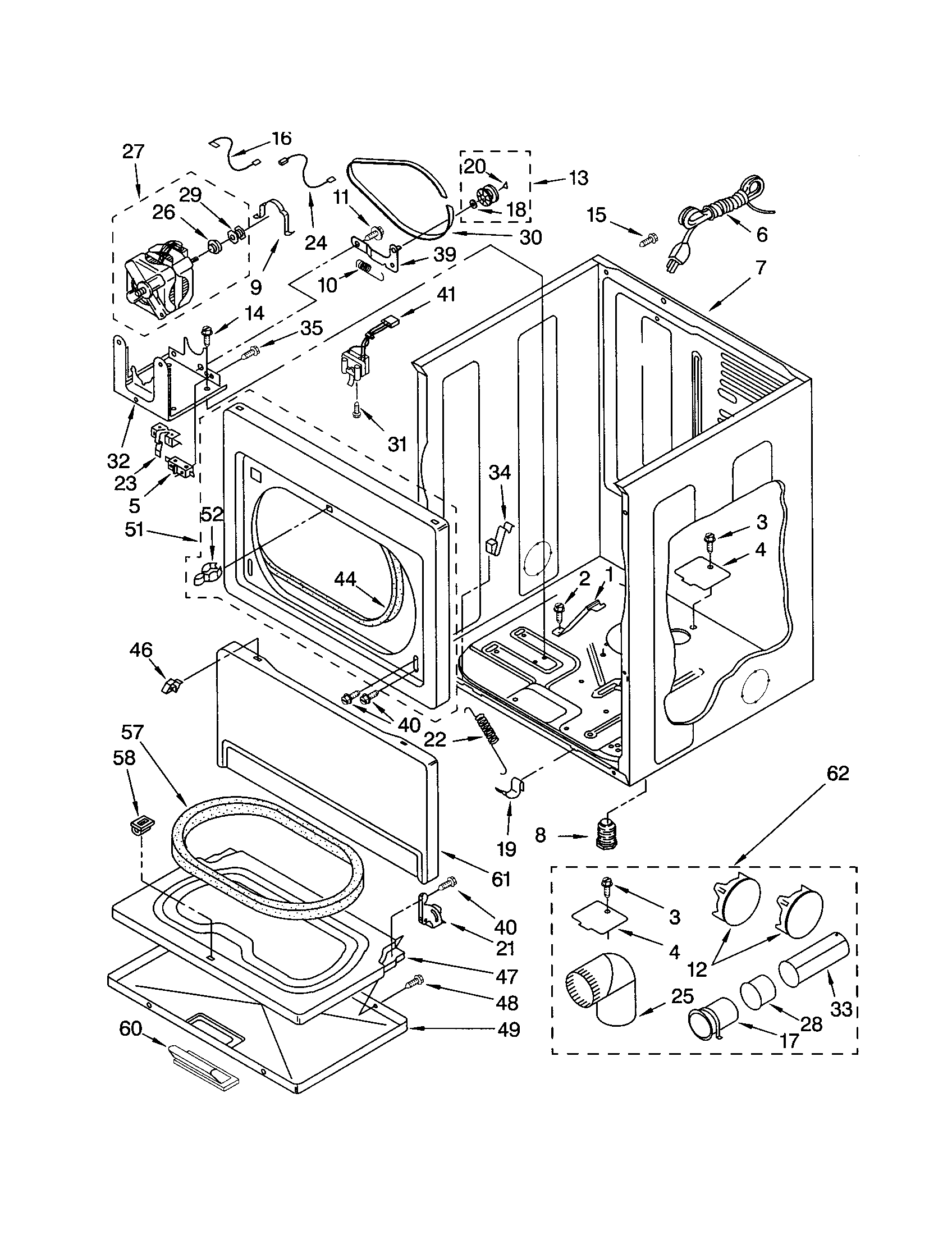 Kenmore 11073022102 cabinet diagram