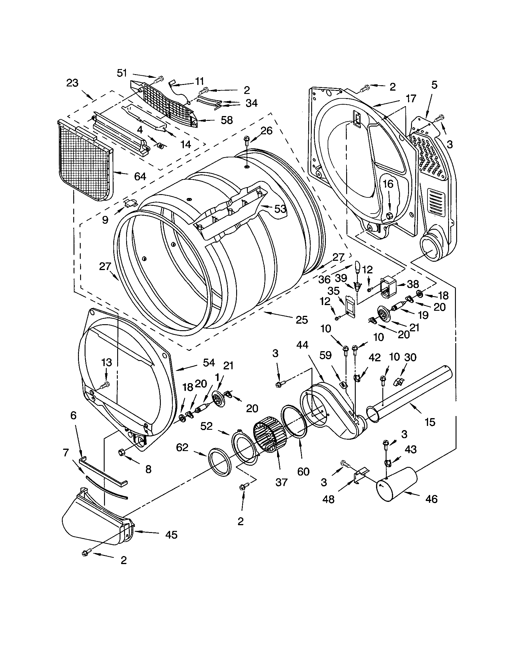 Kenmore 11073022102 bulkhead diagram
