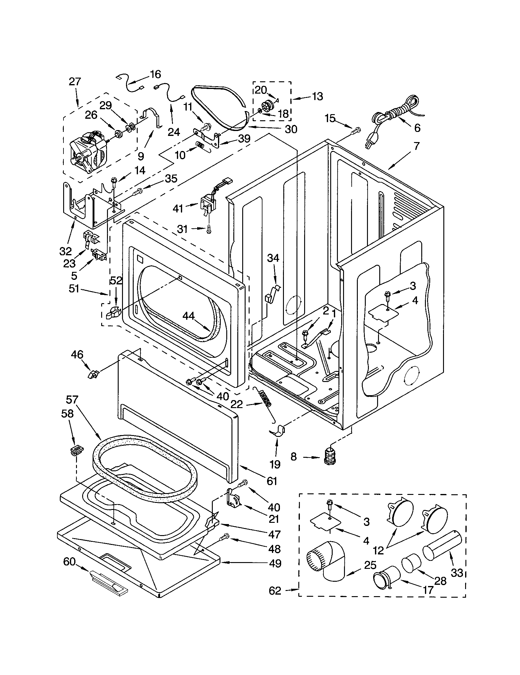 Kenmore 11073034102 cabinet diagram
