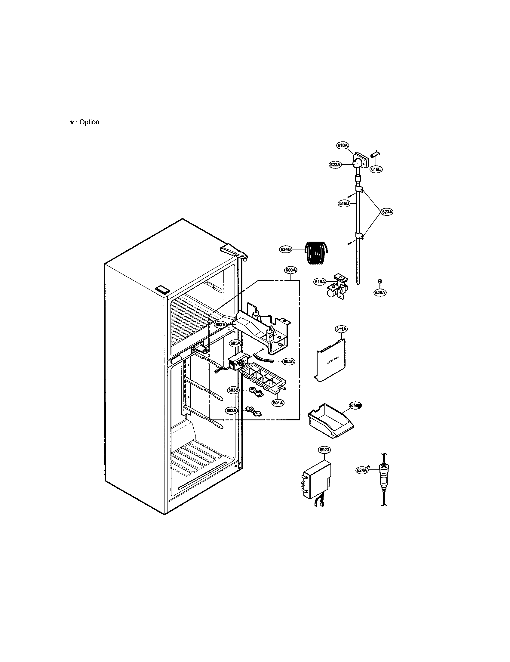 LG LRTGC1815W icemaker diagram