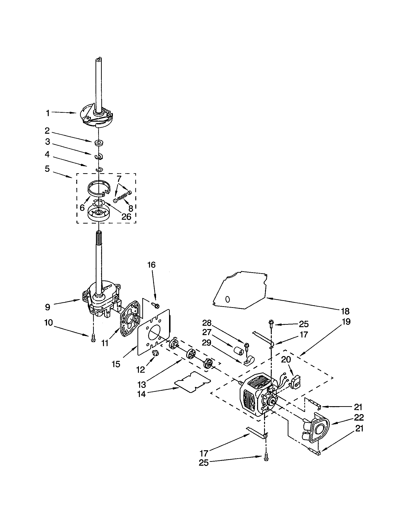Kenmore 11022056102 brake/clutch/gearcase/motor/pump diagram