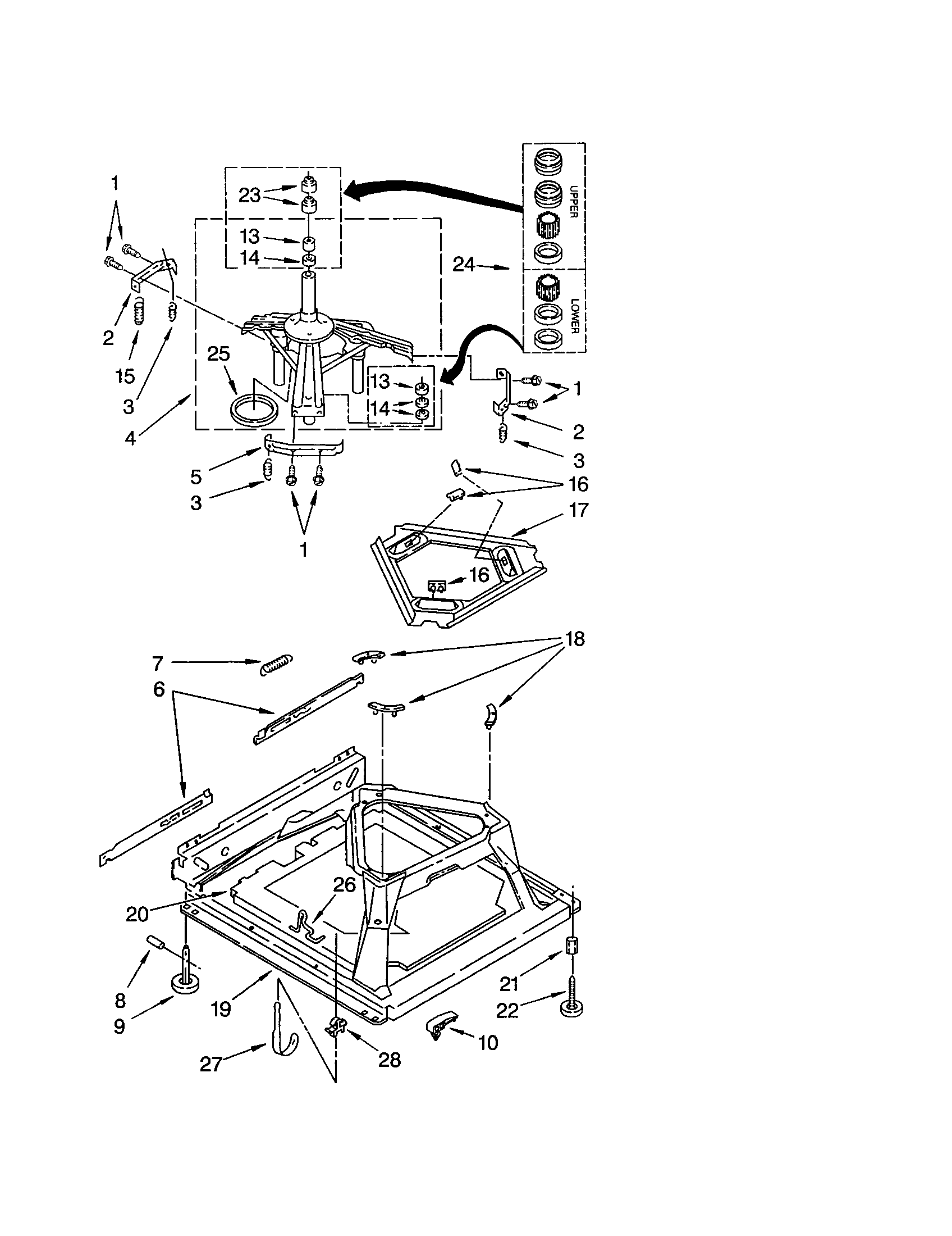 Kenmore 11022056102 machine base diagram