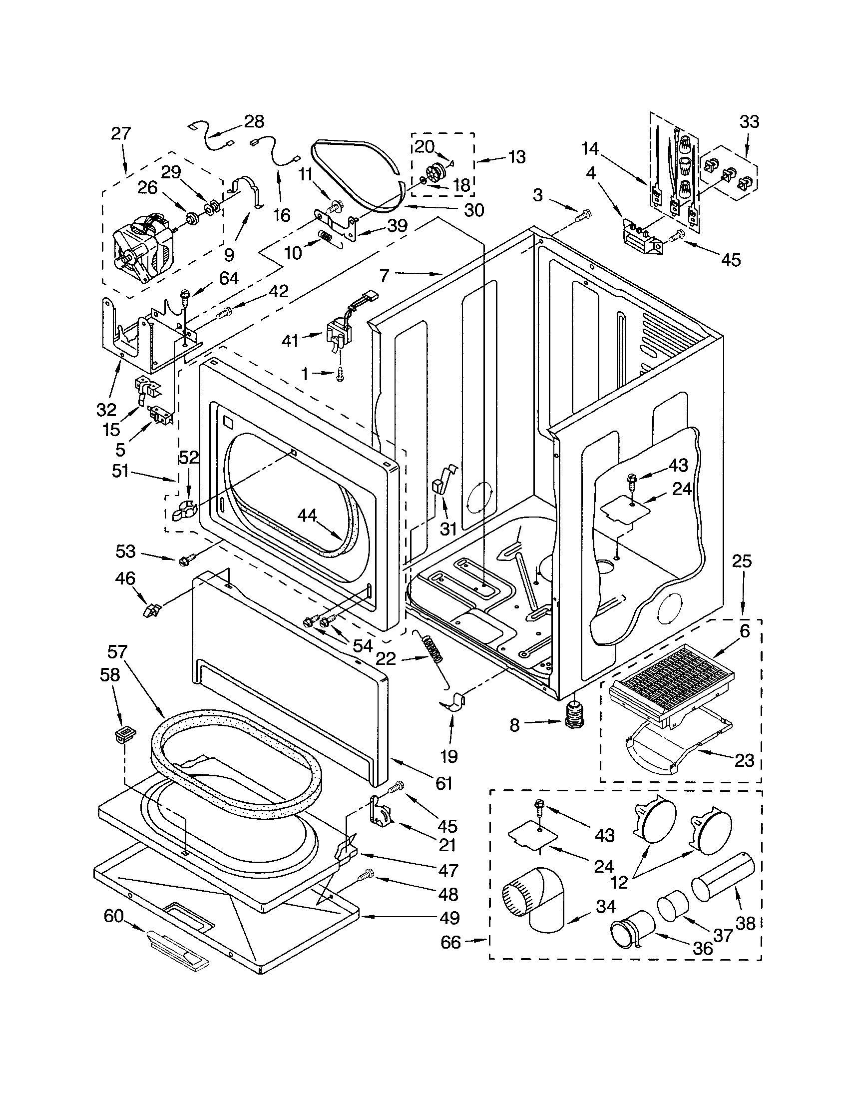 Kenmore Elite 11064086201 cabinet diagram