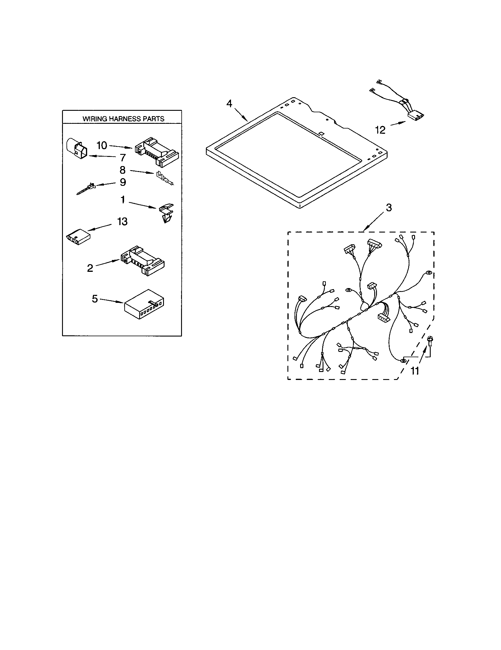 Kenmore Elite 11064086201 dryer top diagram