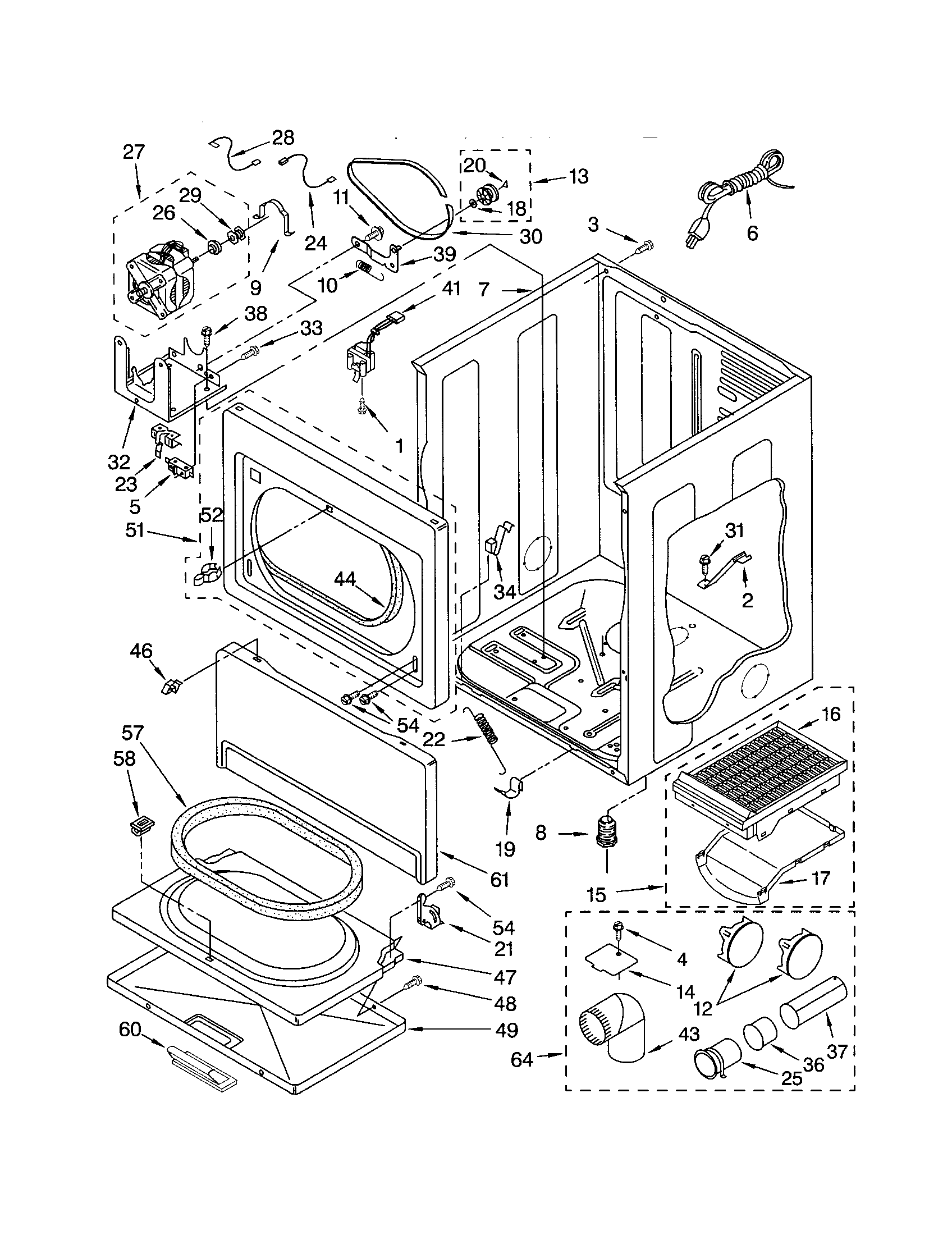 Kenmore 11074082201 cabinet diagram