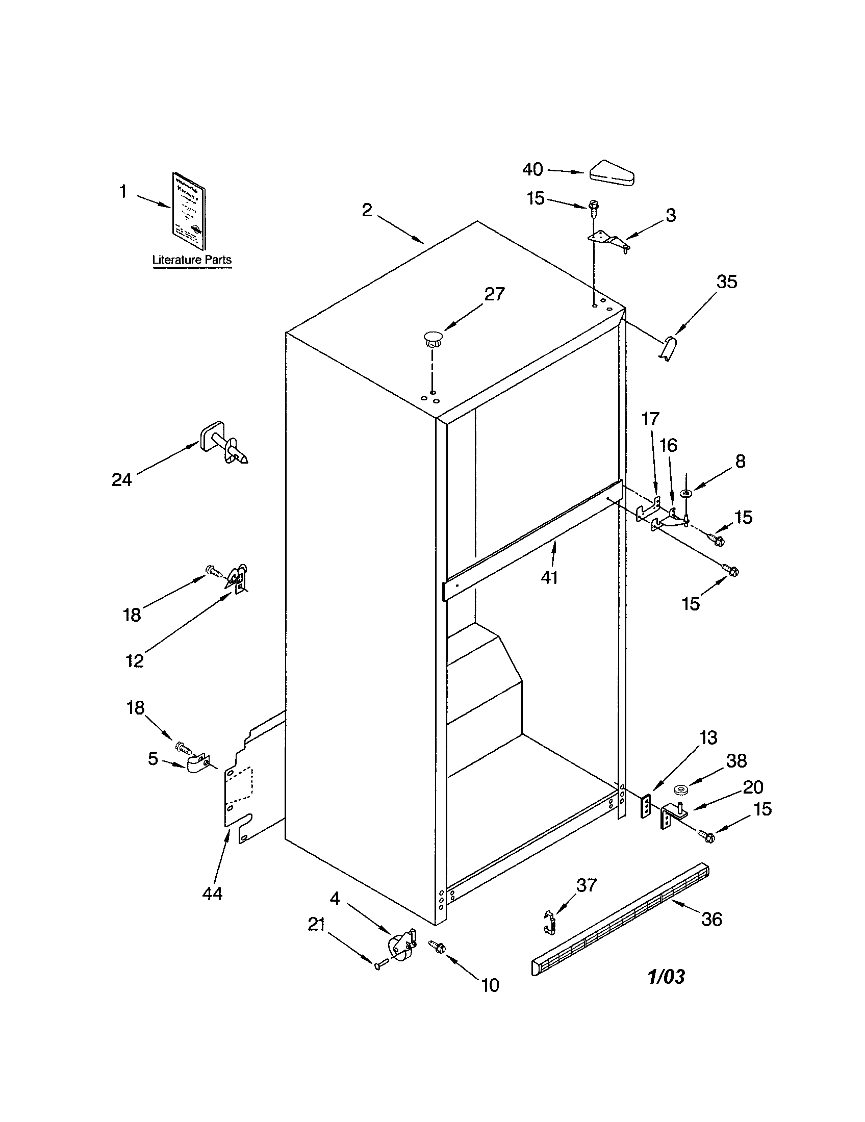 Kenmore 10673192300 cabinet diagram