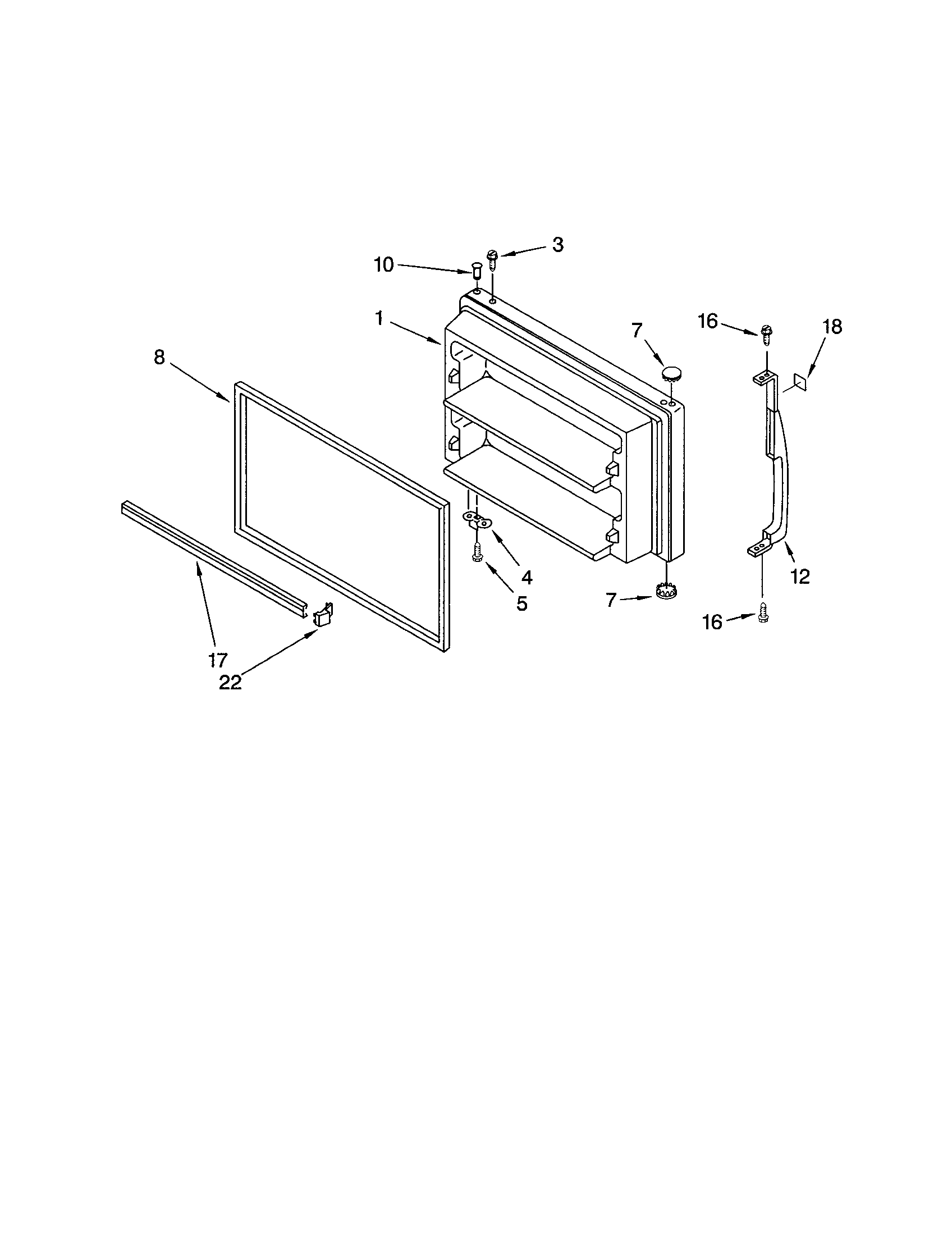 Kenmore 10673192300 freezer door diagram