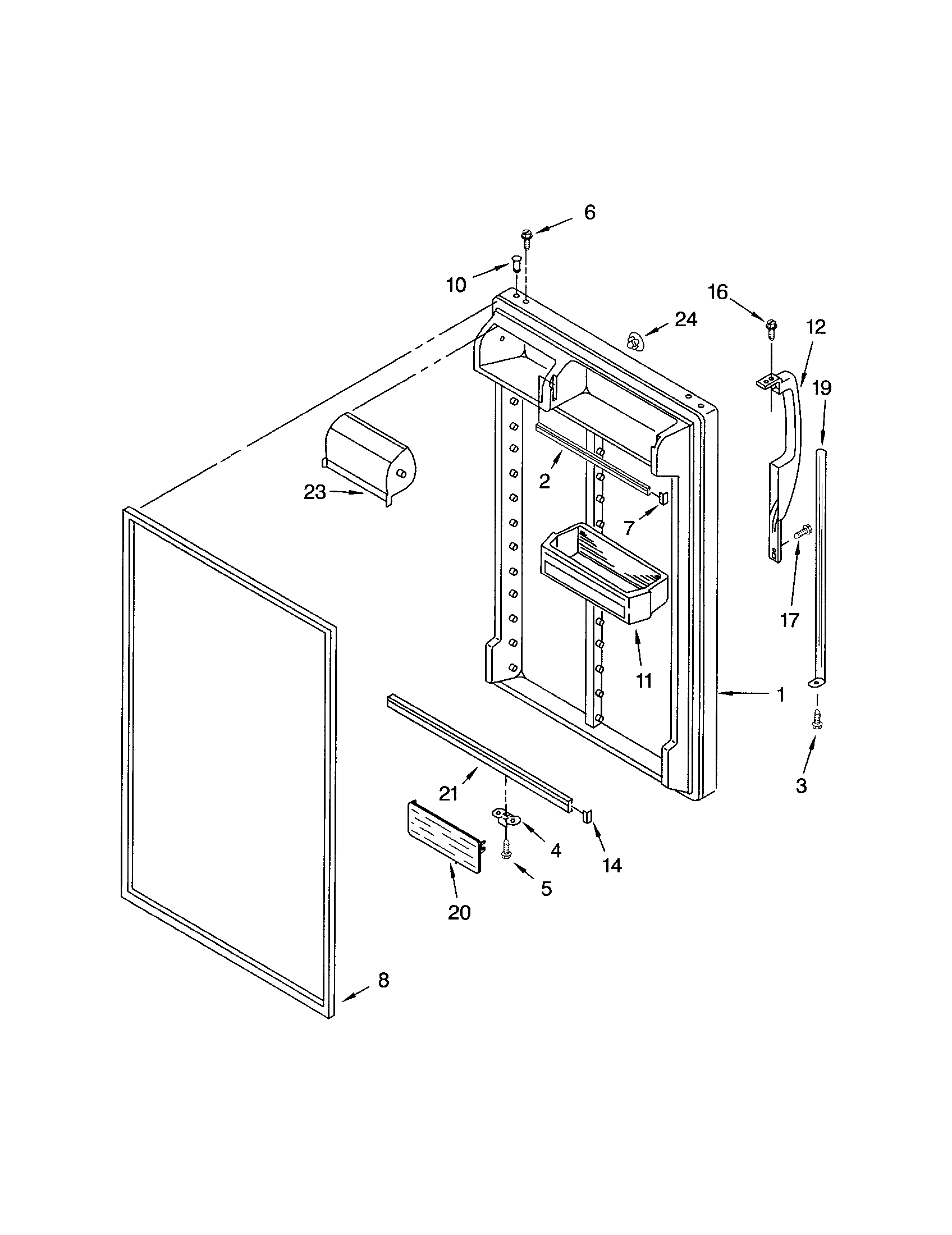 Kenmore 10673192300 refrigerator door diagram