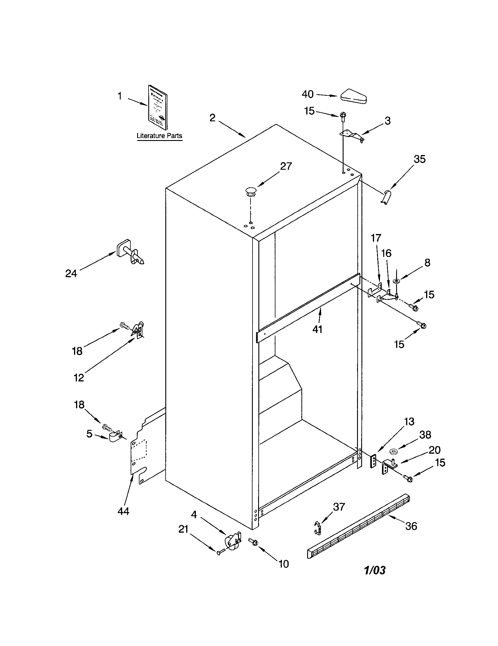 Kenmore 10673154300 cabinet diagram