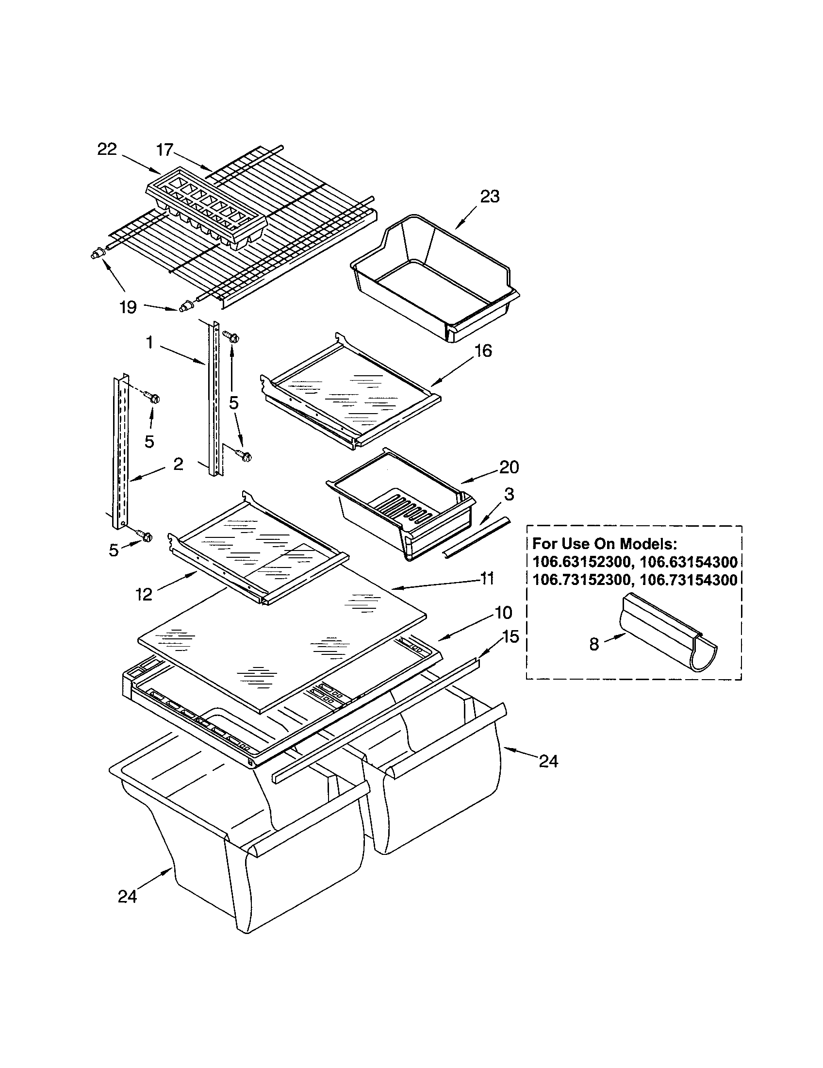 Kenmore 10673154300 shelf diagram