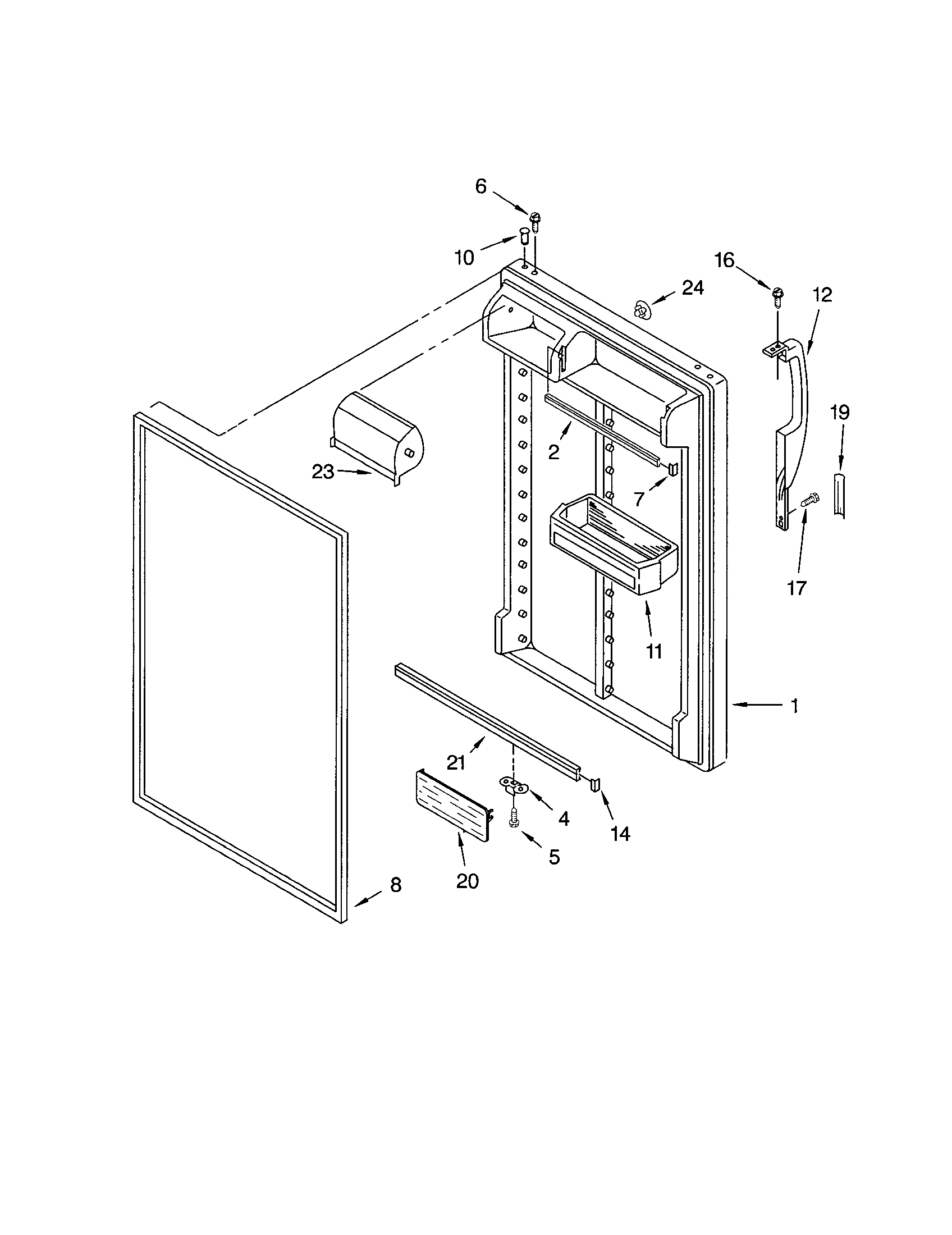 Kenmore 10673154300 refrigerator door diagram