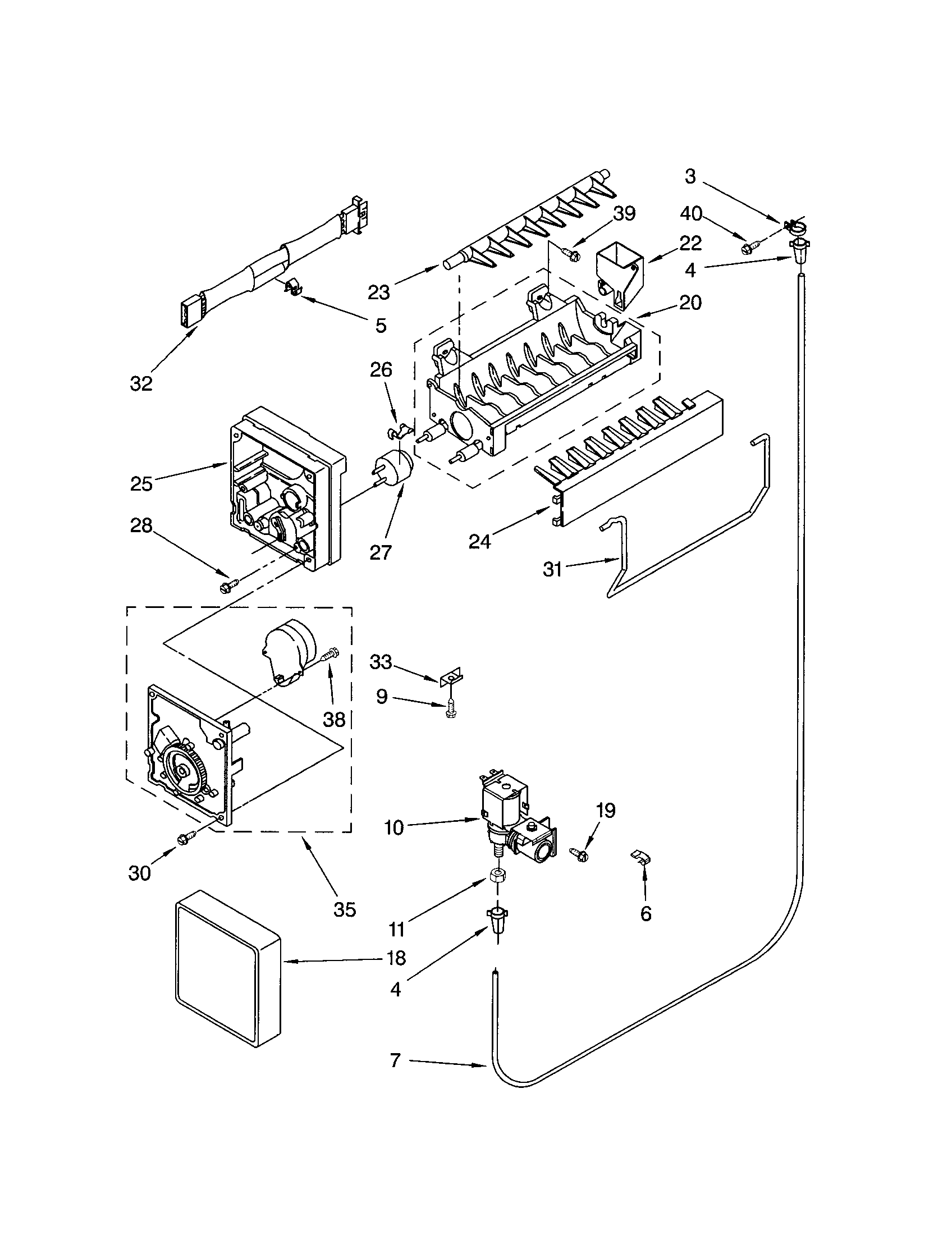 Kenmore 10673154300 icemaker diagram
