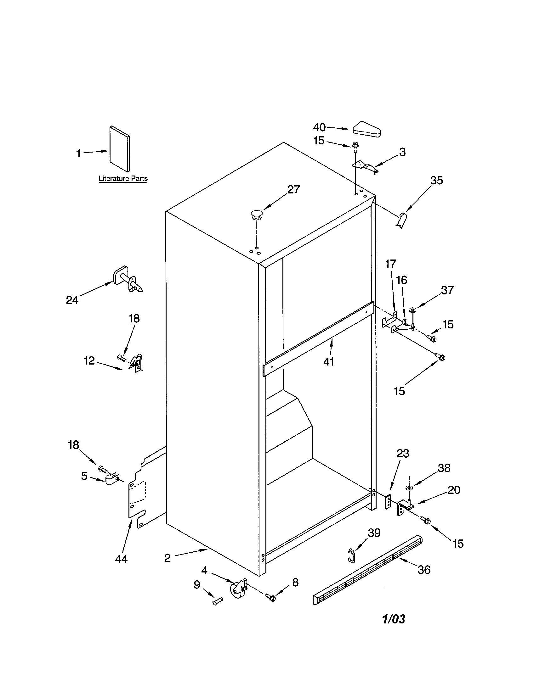Kenmore 10673832300 cabinet diagram