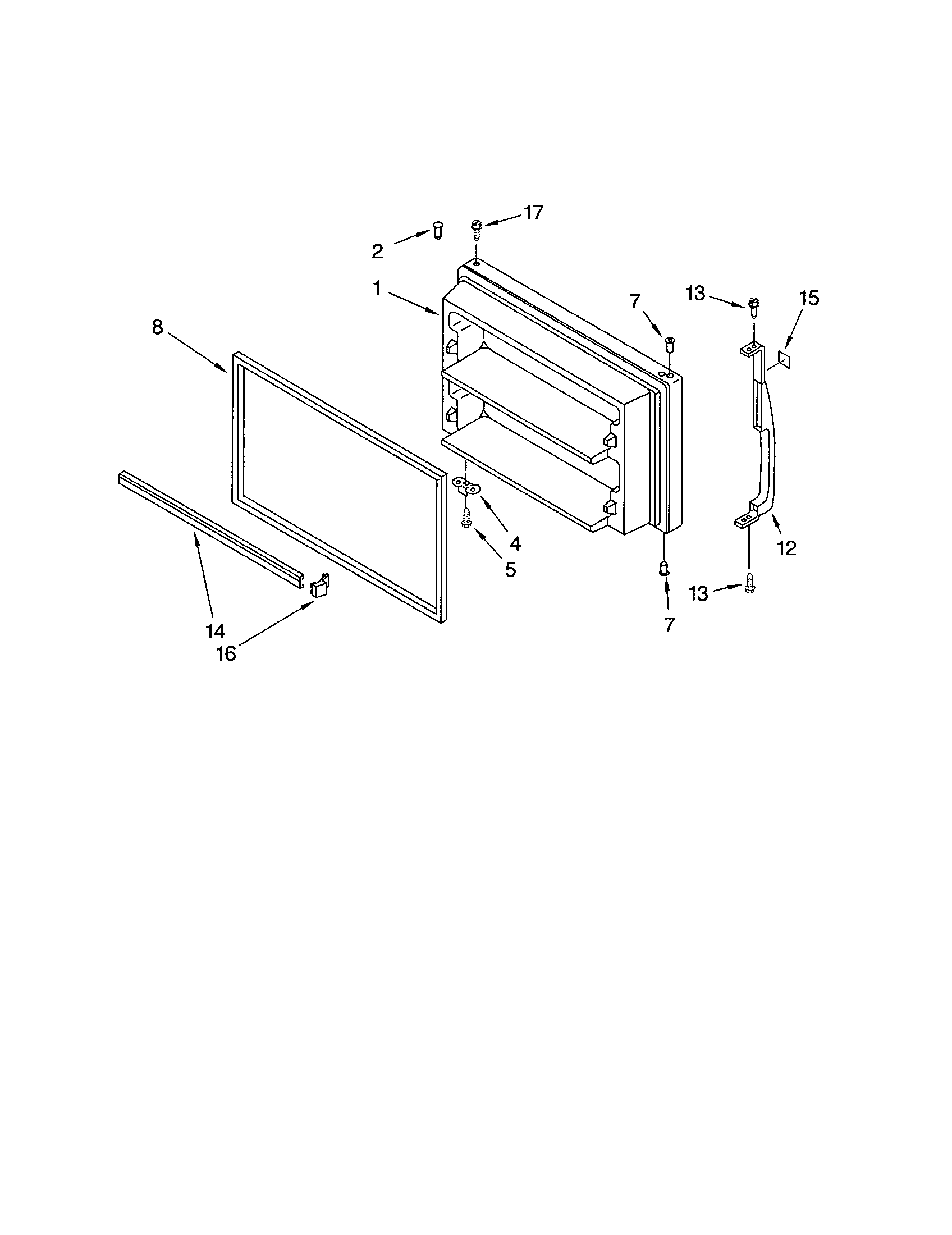 Kenmore 10673832300 freezer door diagram