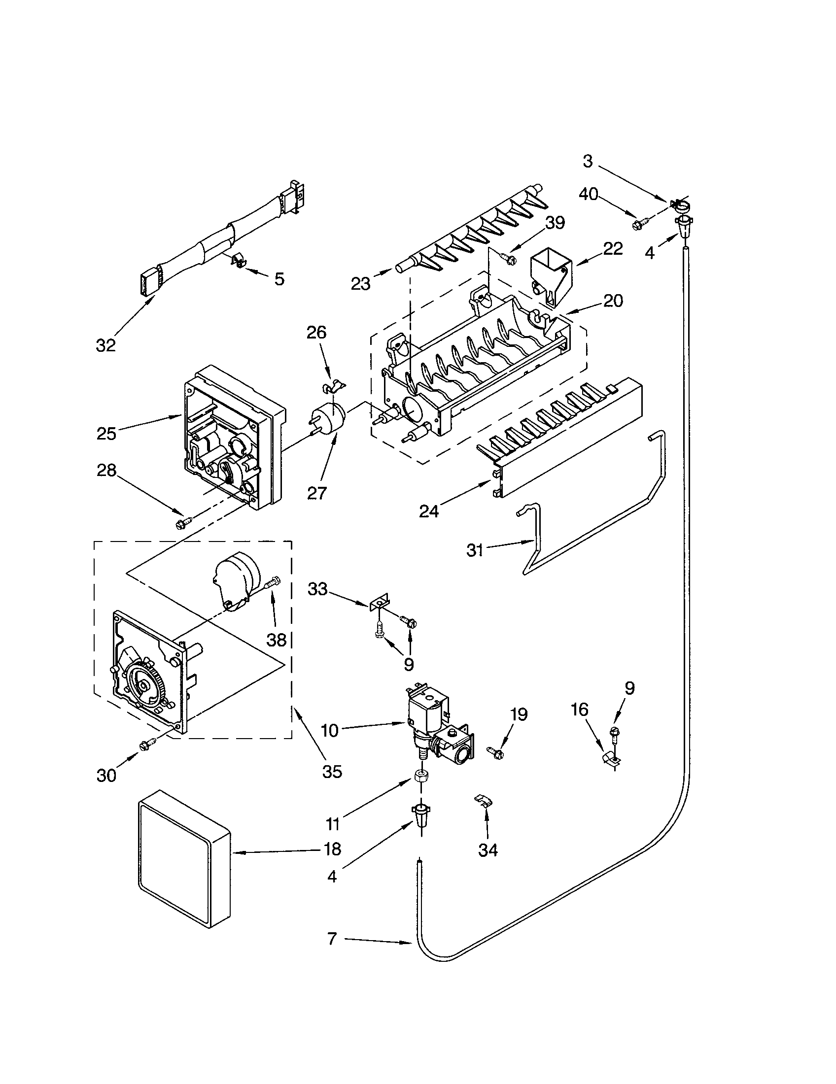Kenmore 10673832300 icemaker diagram