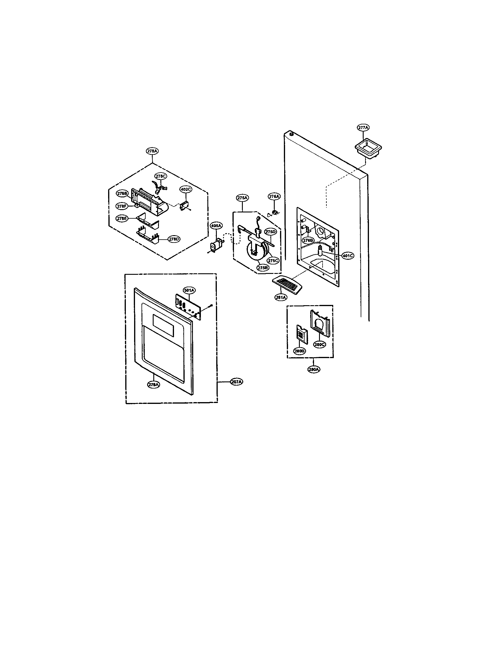 LG LRSPC2331T dispenser diagram