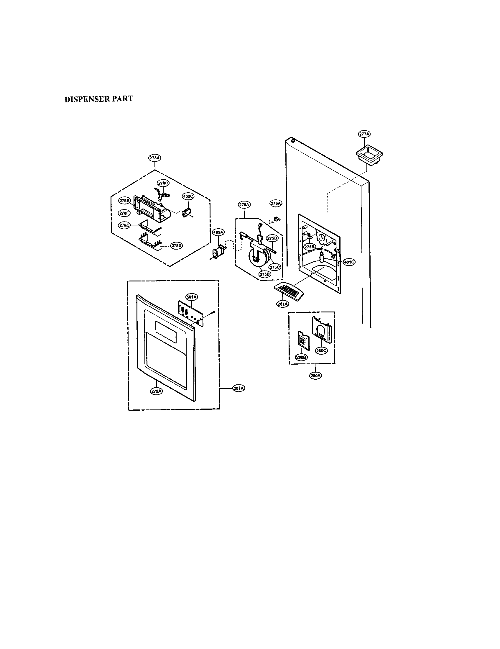 LG LRSPC2031W dispenser diagram