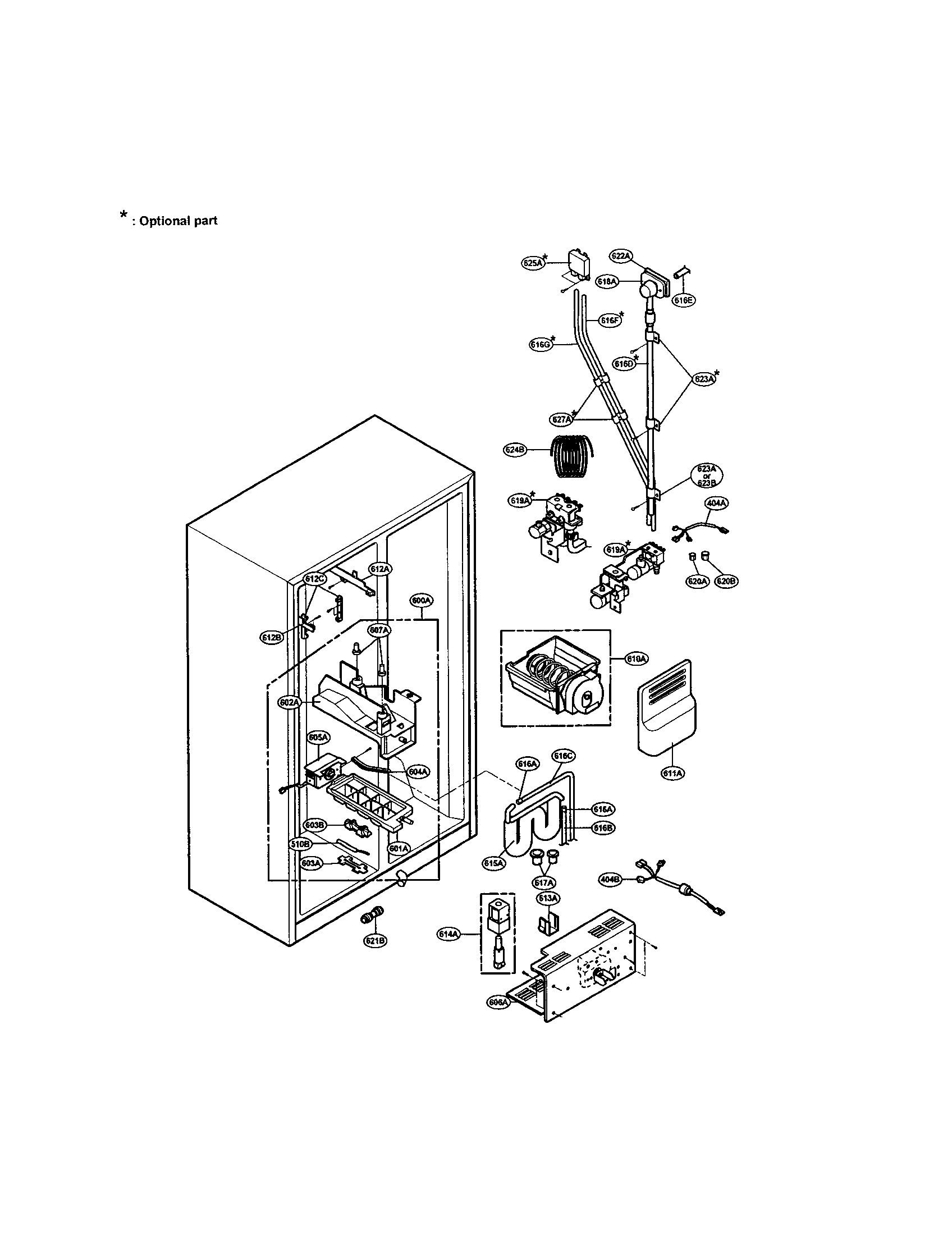 LG LRSPC2051ST ice and water diagram