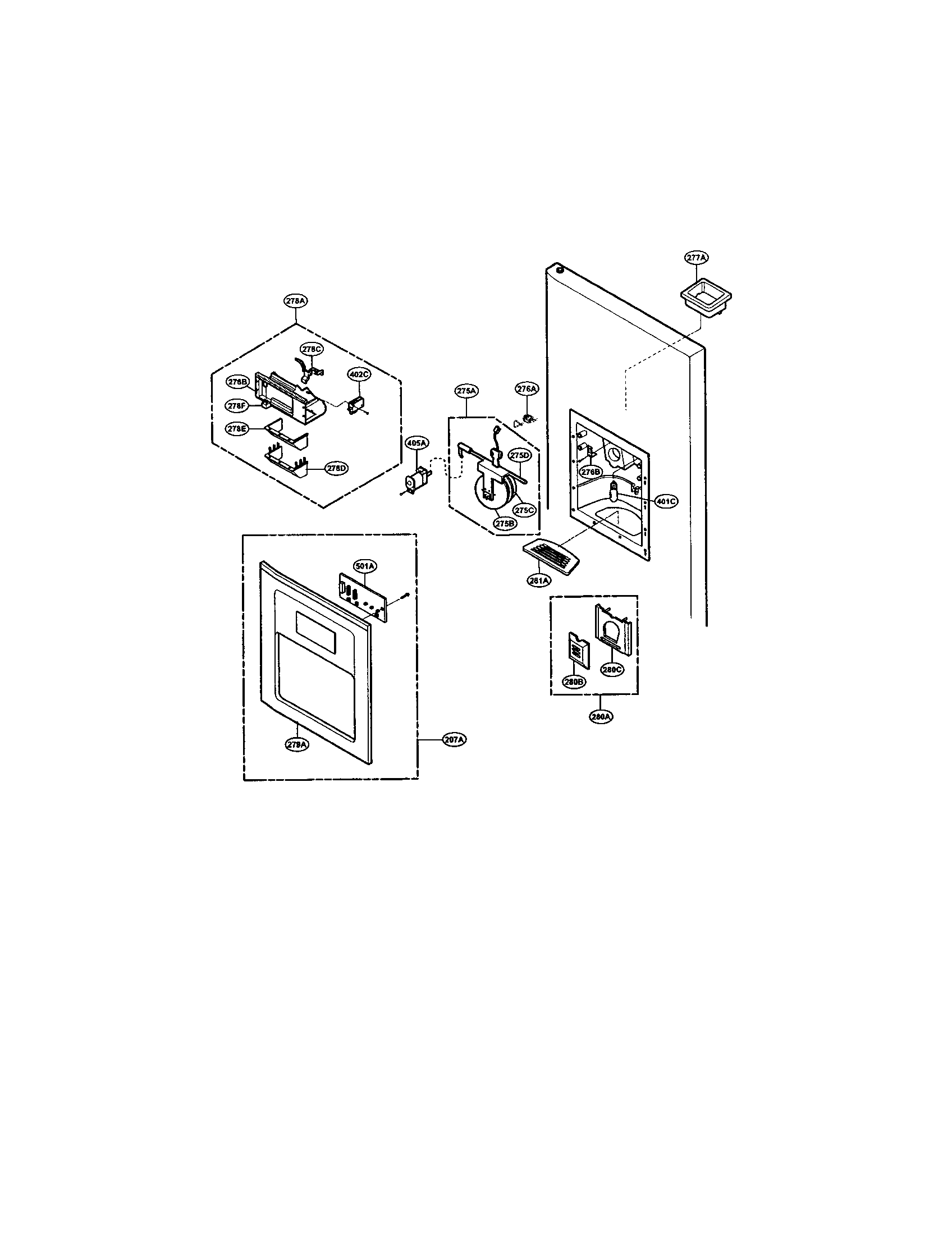 LG LRSPC2051ST dispenser diagram