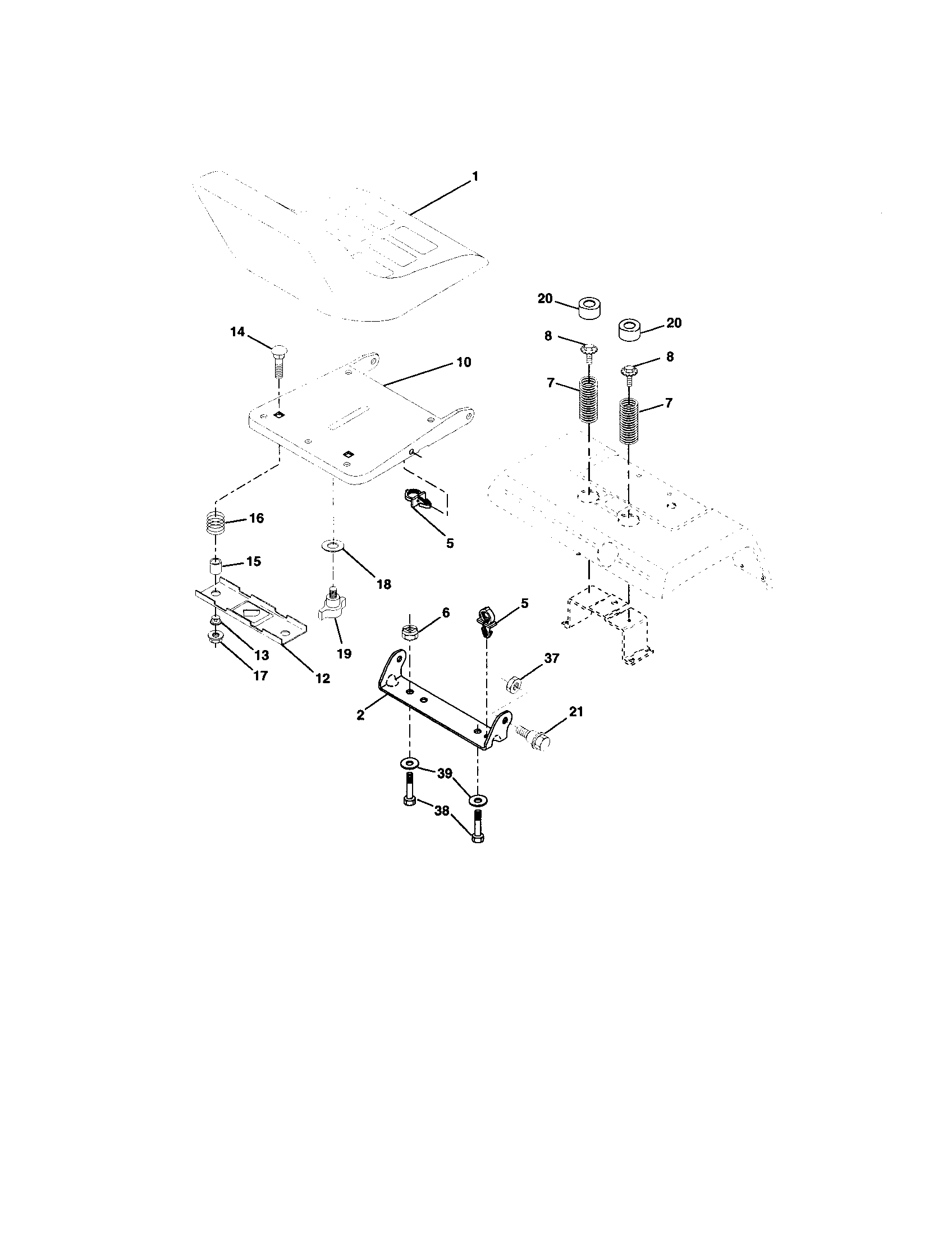 Craftsman 917275970 seat assembly diagram
