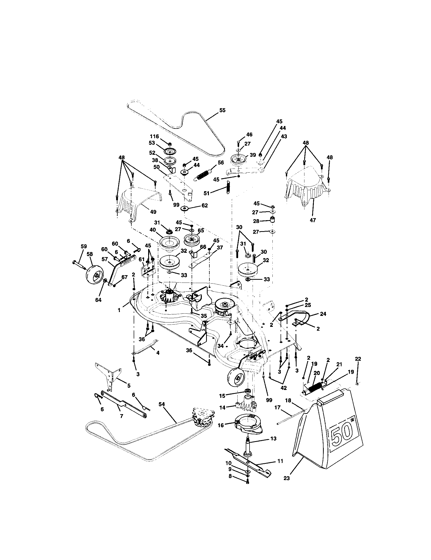 Craftsman 917275970 mower deck diagram