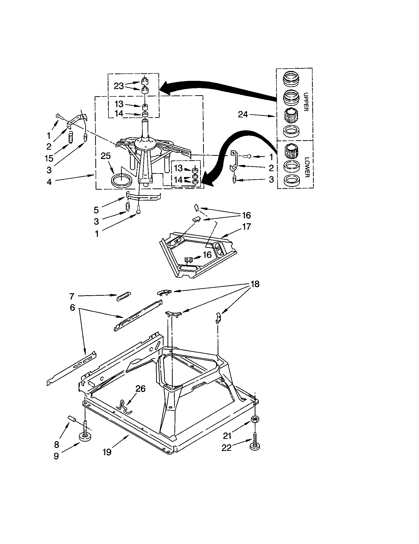 Kenmore Elite 11023036102 machine base diagram