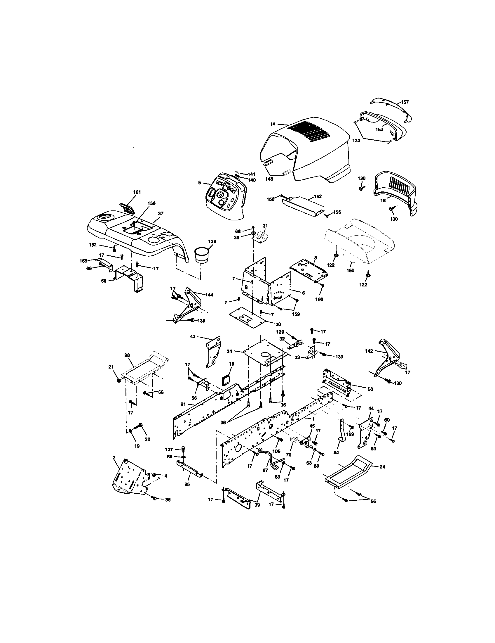 Craftsman 917276030 chassis and enclosures diagram