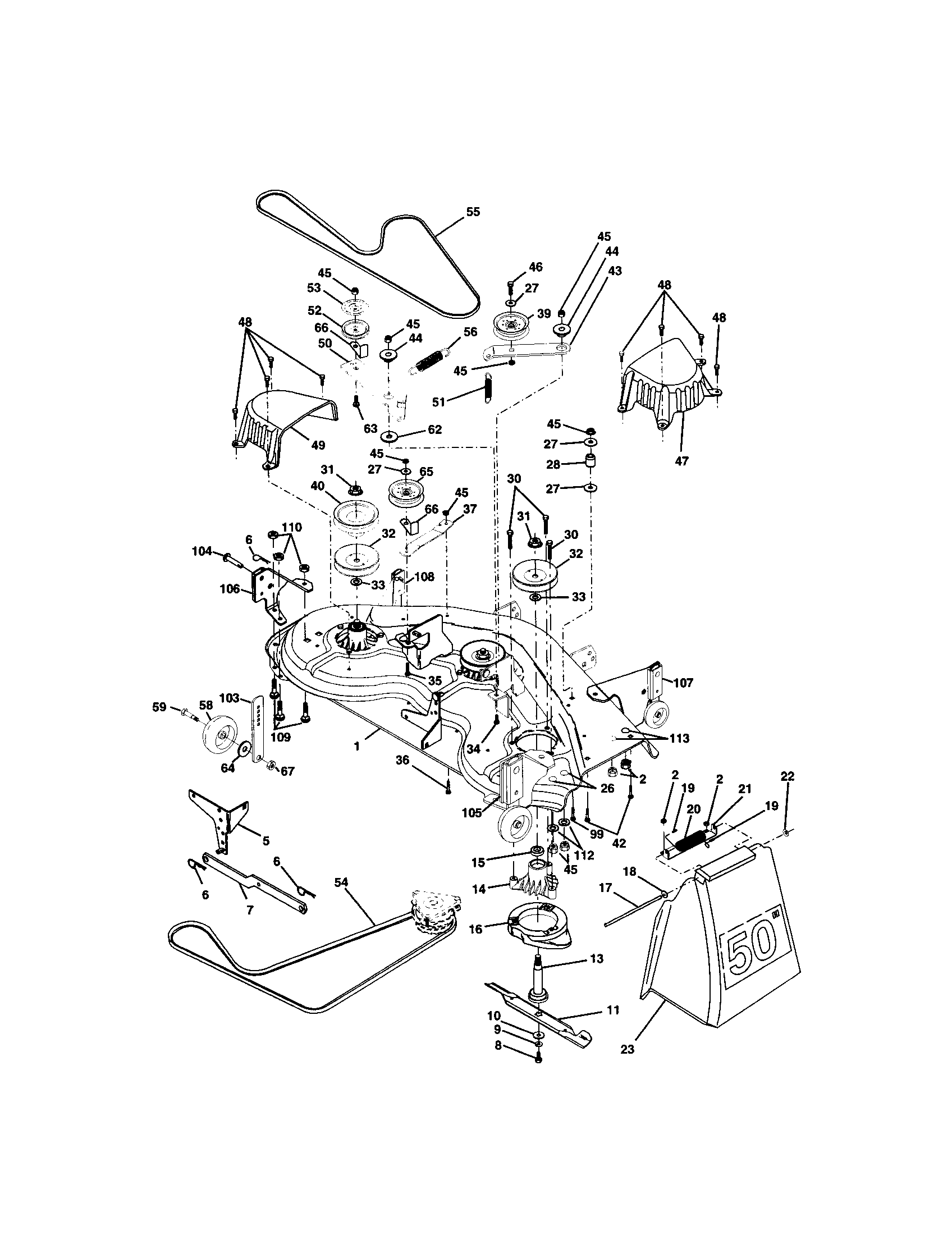 Craftsman 917276030 mower deck diagram