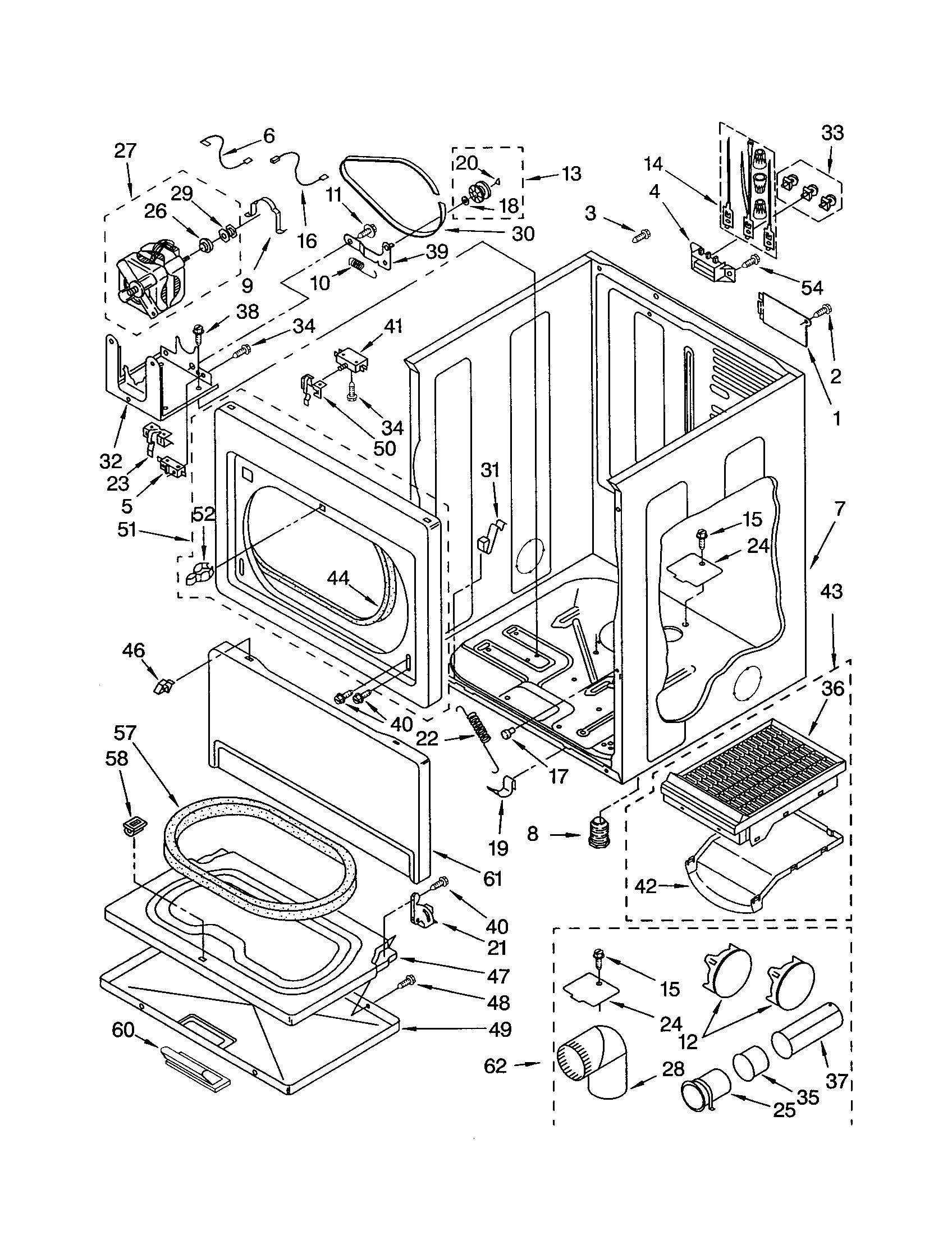 Kenmore 11063912100 cabinet diagram