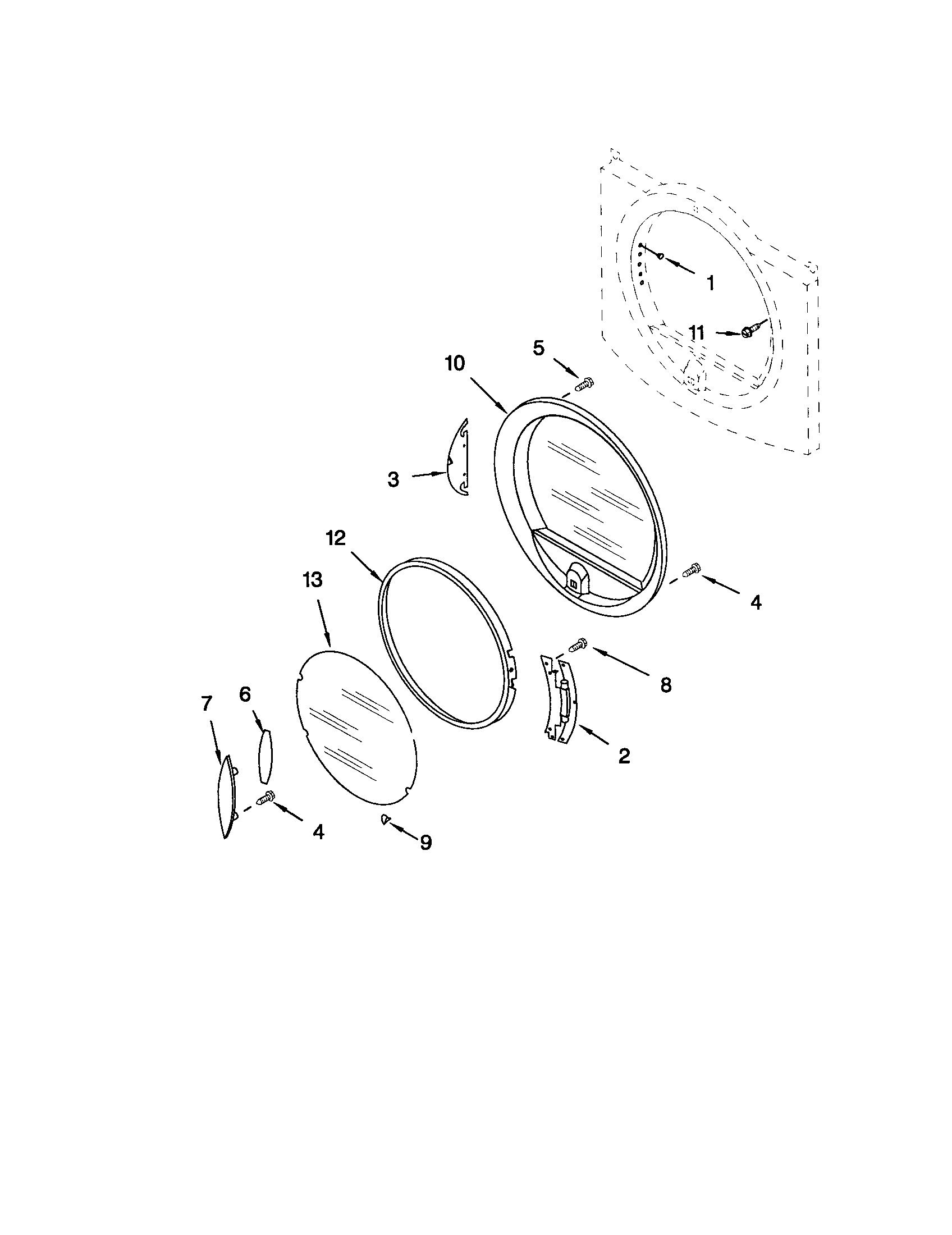 Kenmore 11082822102 door diagram