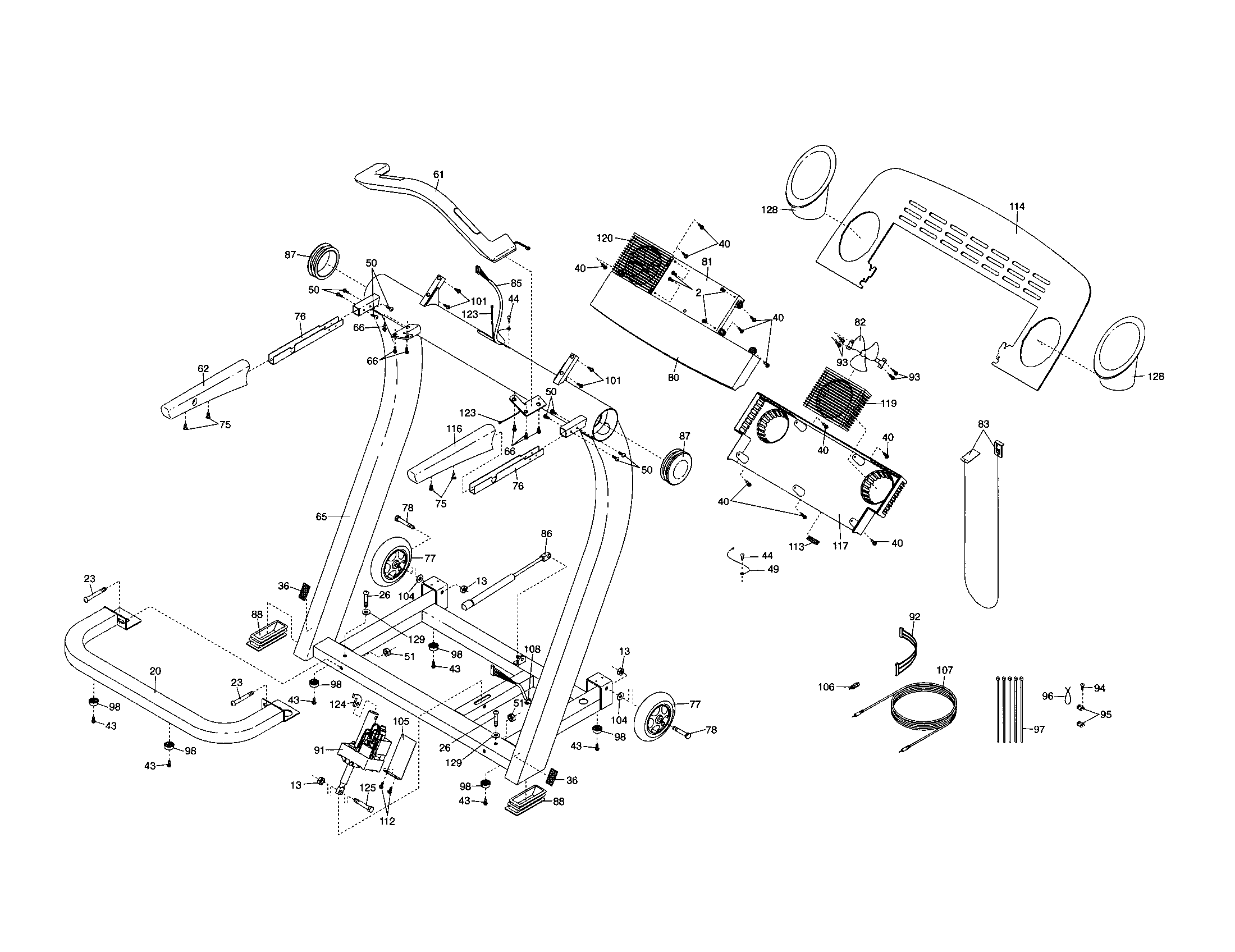 HealthRider HRT15920 console/handrail diagram