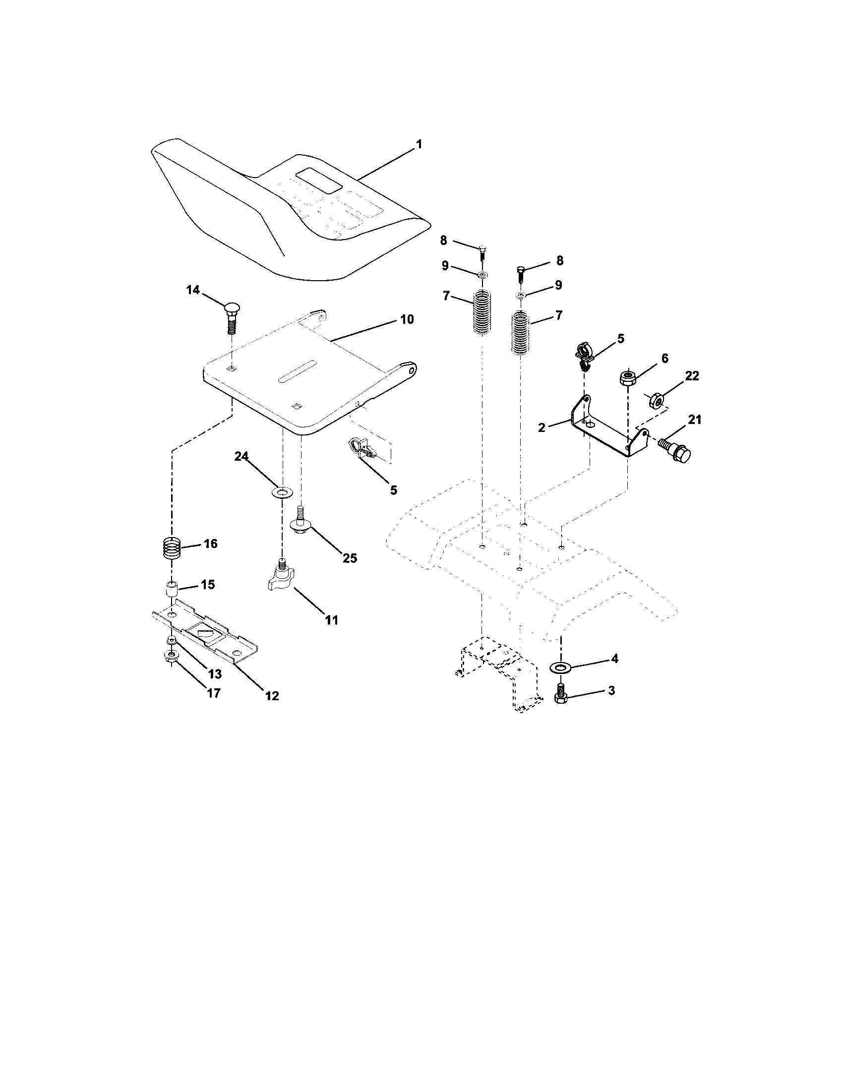 Craftsman 917272860 seat assembly diagram
