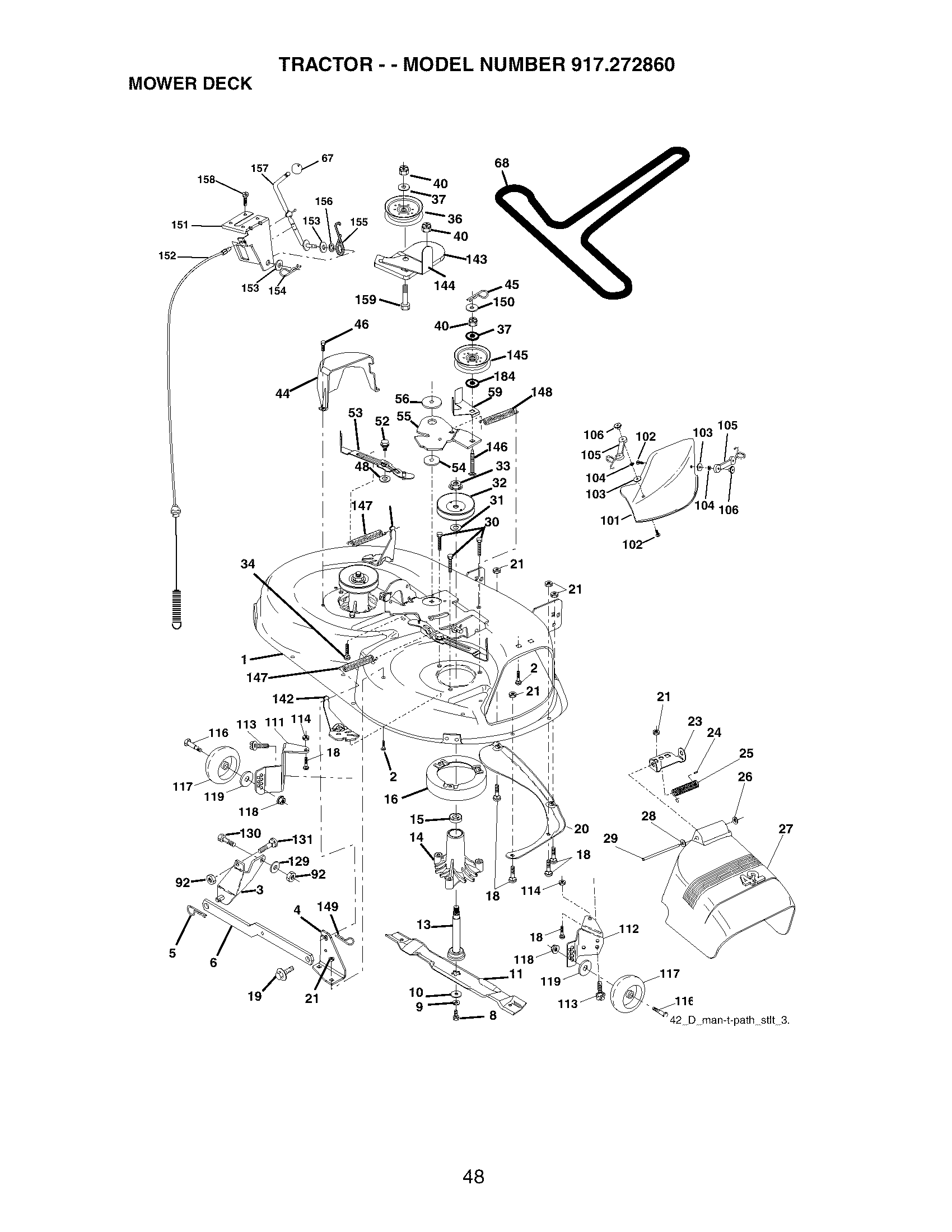 Craftsman 917272860 mower deck diagram