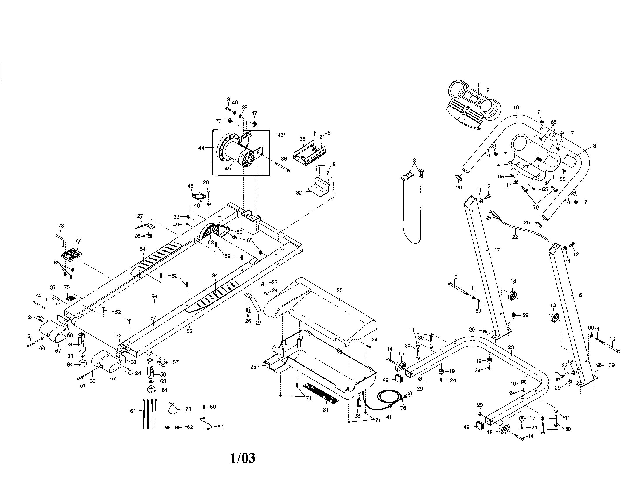 Weslo WLTL19321 treadmill diagram