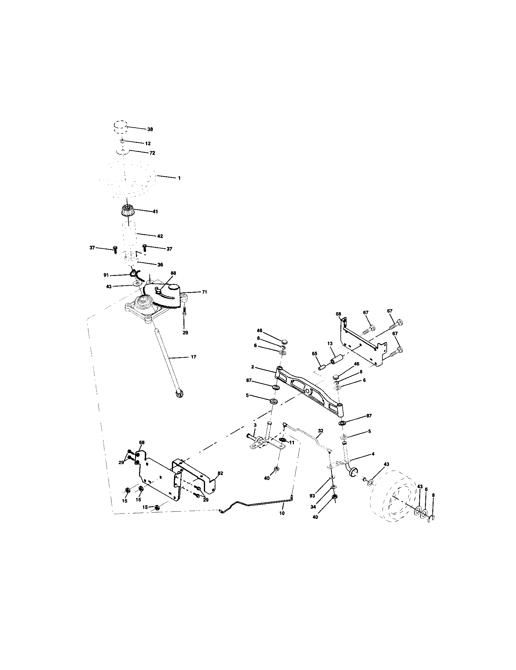 Craftsman 917273280 steering assembly diagram