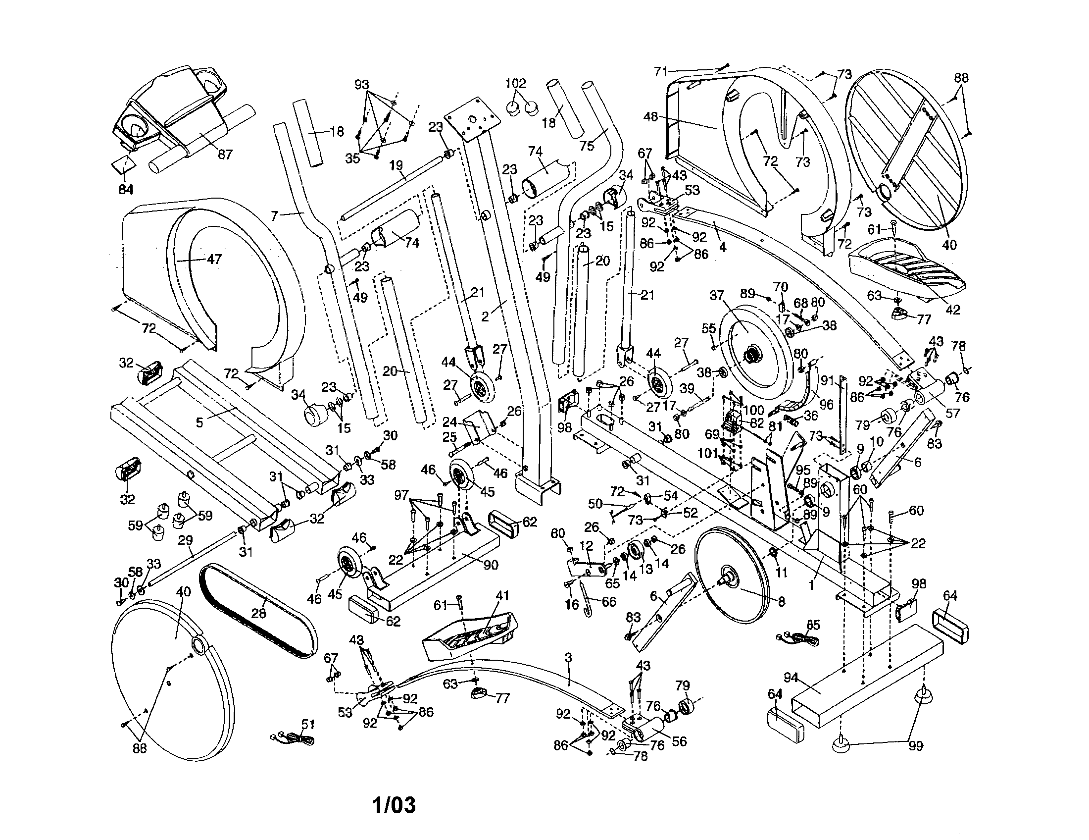 NordicTrack NTEL59012 elliptical diagram