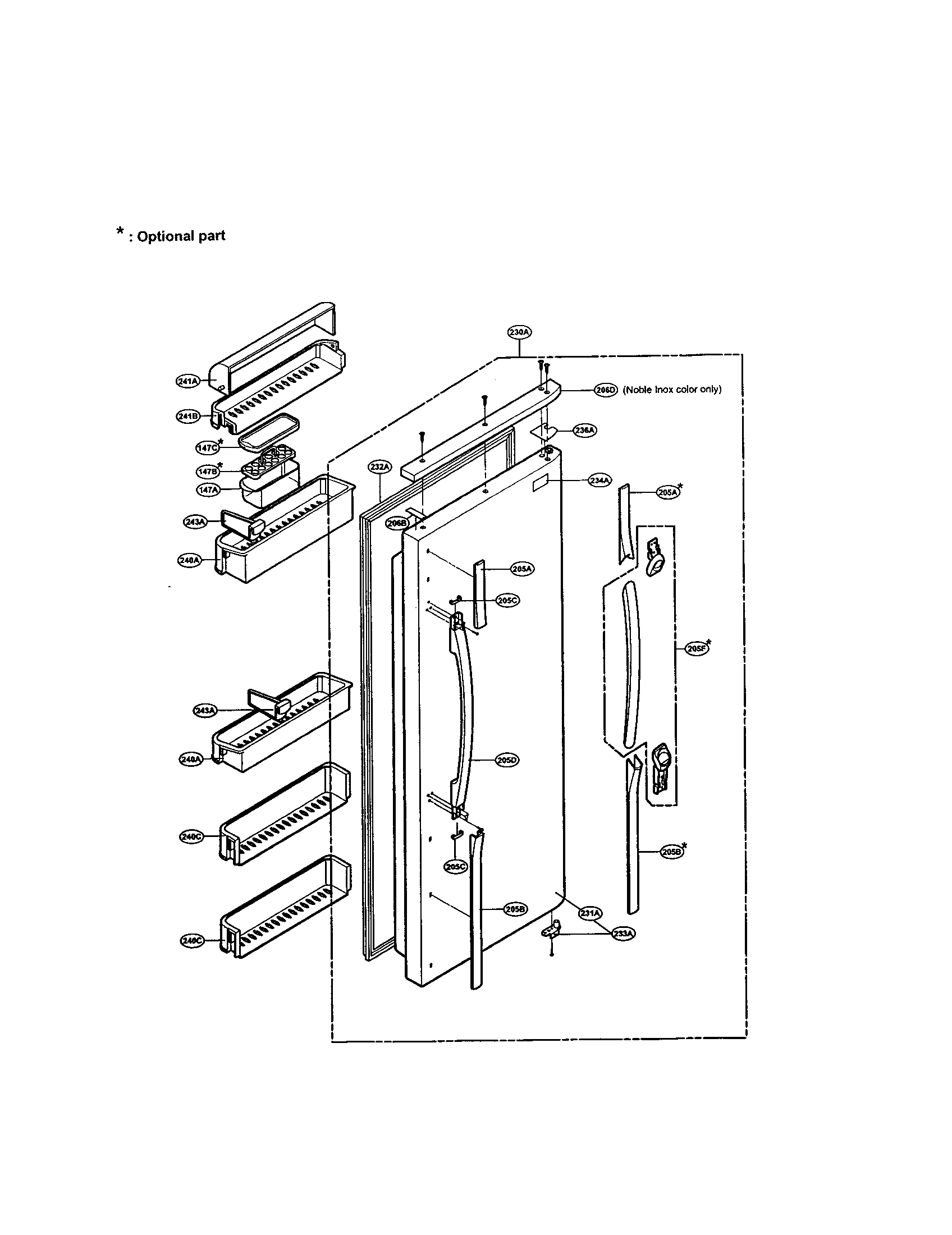 LG LRSPC2031NI refrigerator door diagram