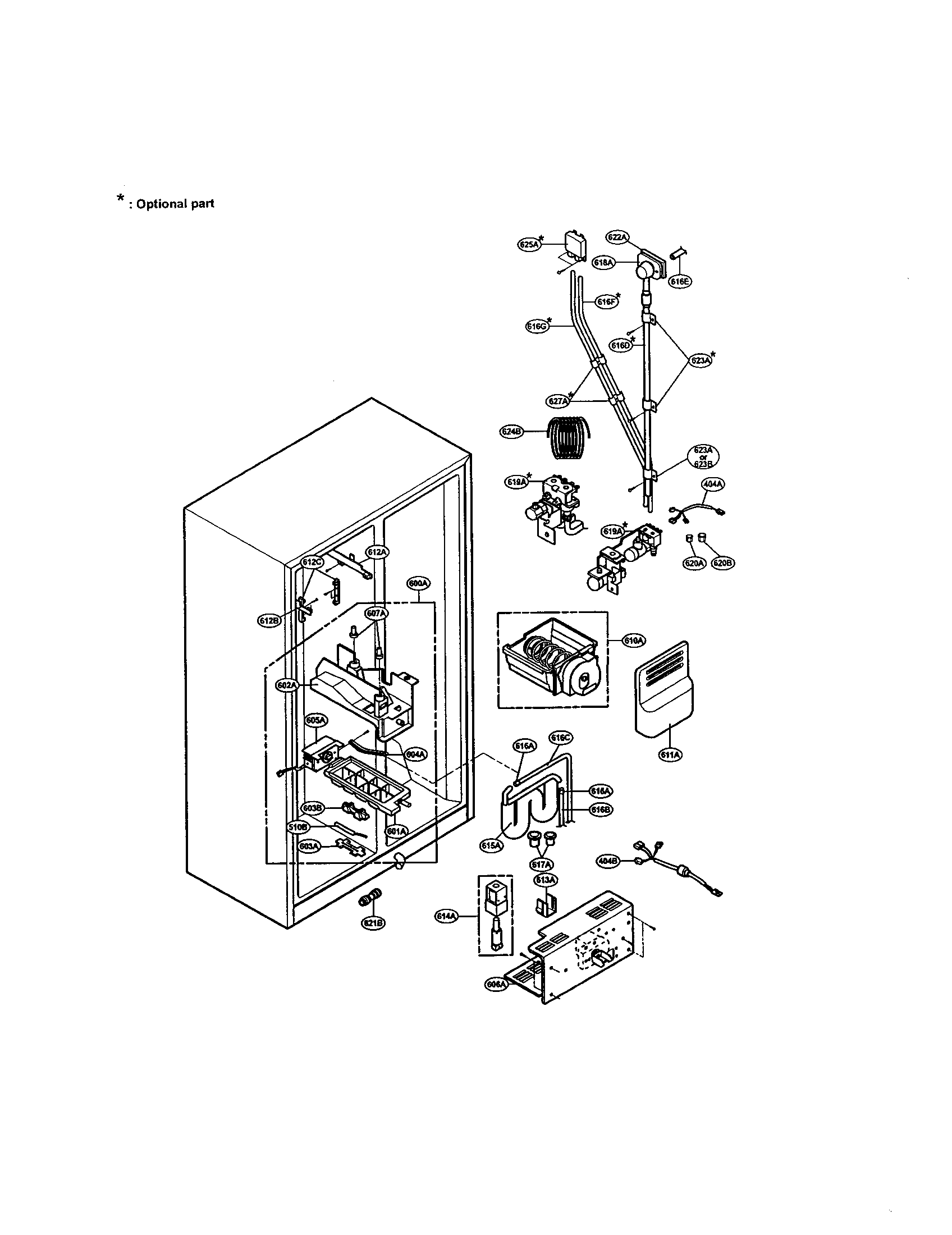 LG LRSPC2031NI ice and water diagram